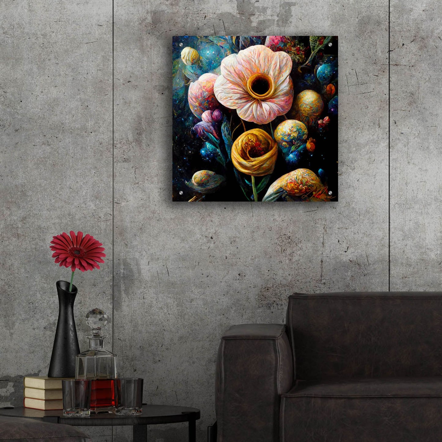 Epic Art 'Flowers Visionary Flower' by Tanya Mavric, Acrylic Glass Wall Art,24x24