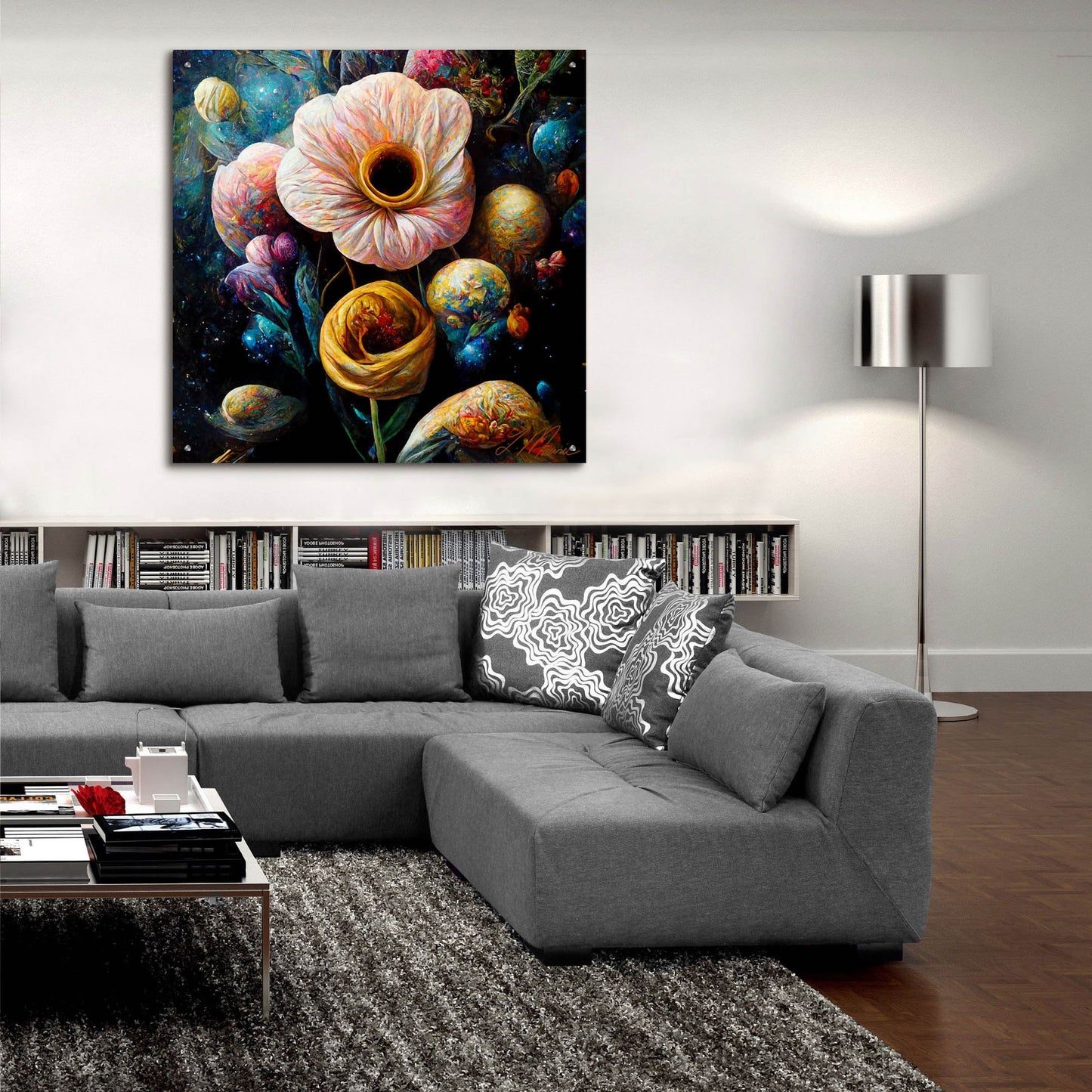 Epic Art 'Flowers Visionary Flower' by Tanya Mavric, Acrylic Glass Wall Art,36x36