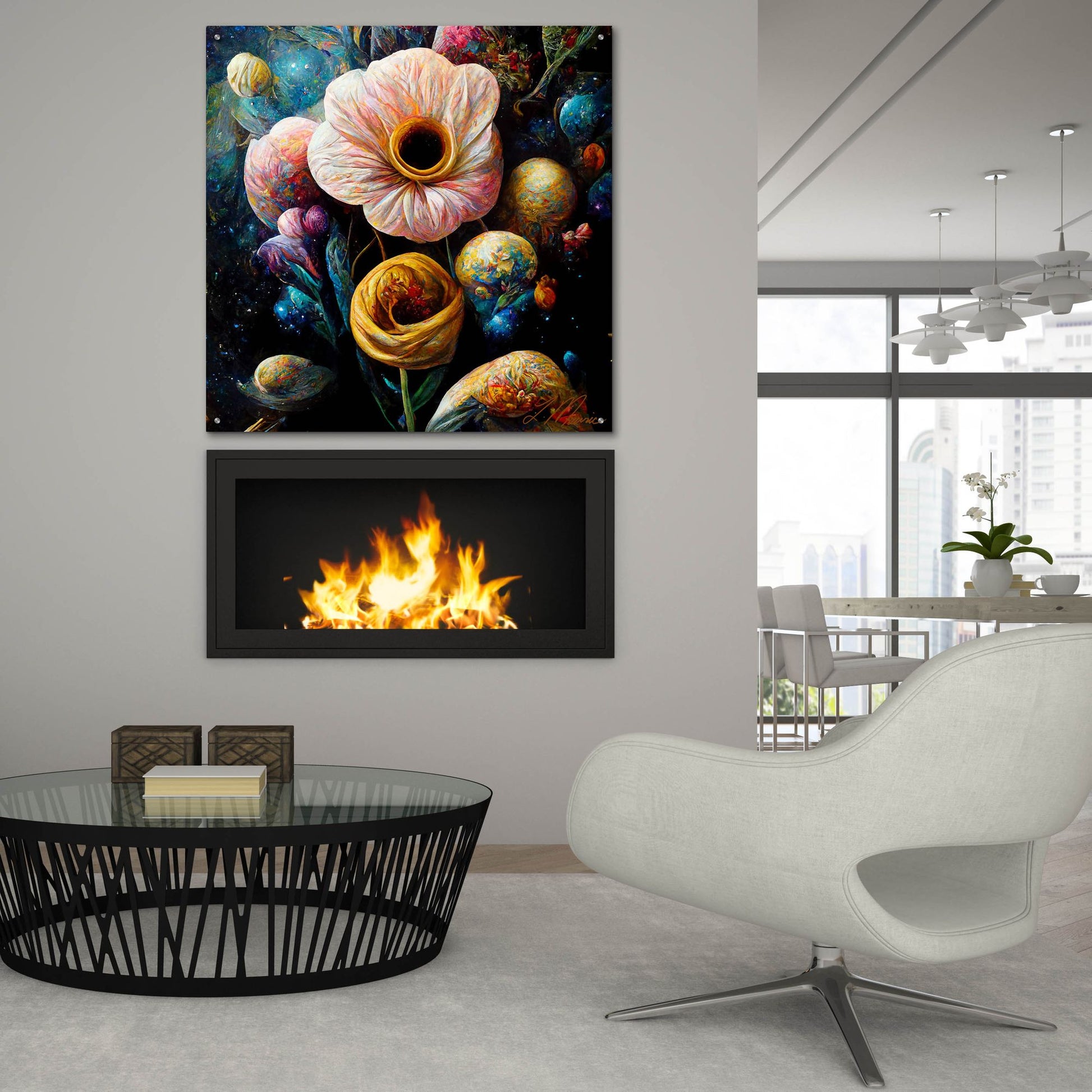 Epic Art 'Flowers Visionary Flower' by Tanya Mavric, Acrylic Glass Wall Art,36x36