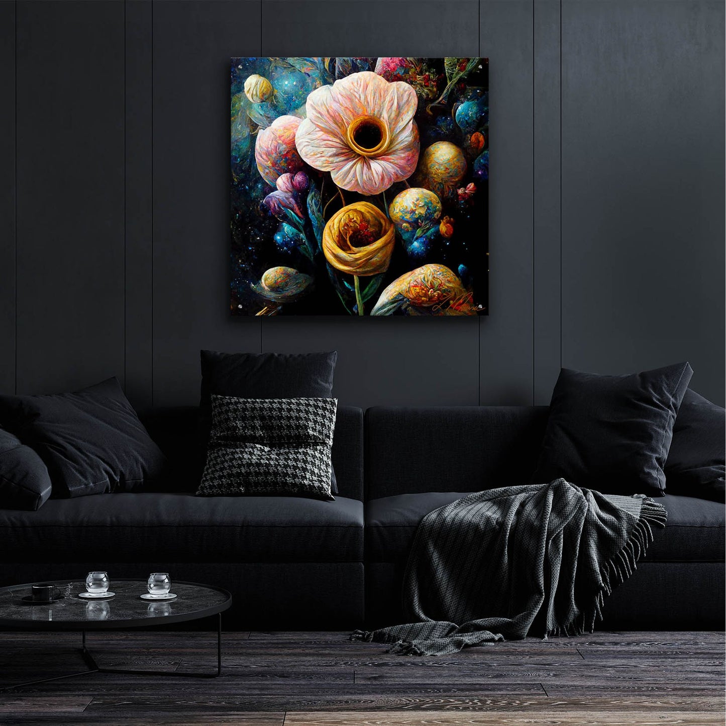 Epic Art 'Flowers Visionary Flower' by Tanya Mavric, Acrylic Glass Wall Art,36x36