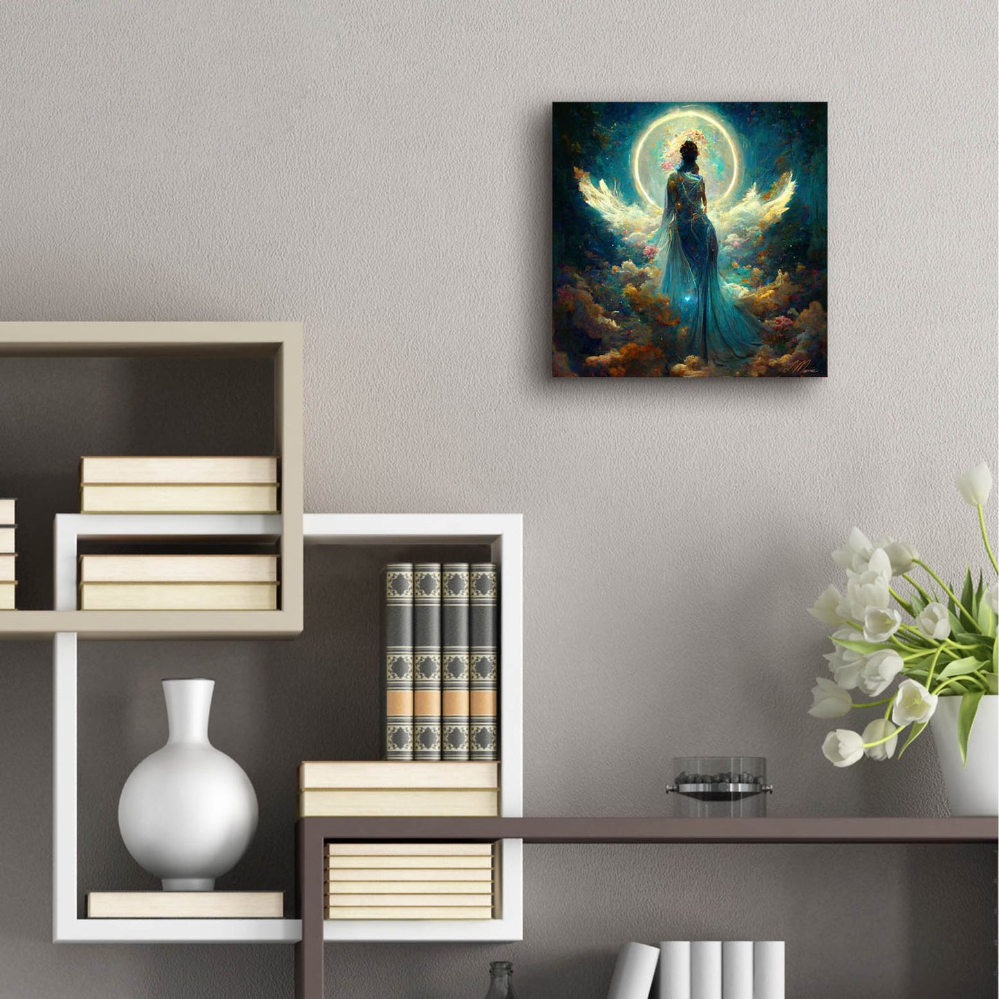 Epic Art 'Goddess with the Moon' by Tanya Mavric, Acrylic Glass Wall Art,12x12