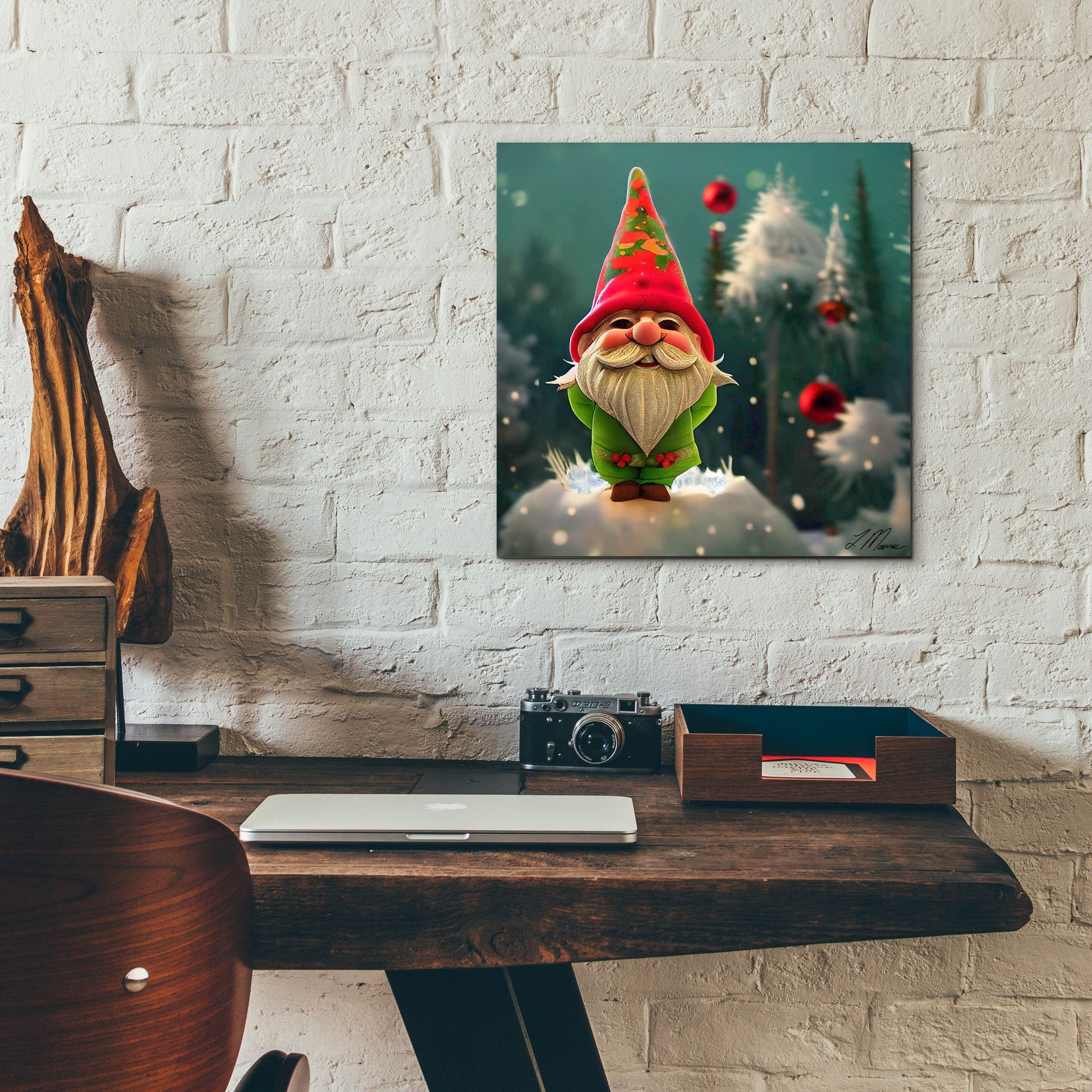 Epic Art 'Happy Christmas Gnome' by Tanya Mavric, Acrylic Glass Wall Art,12x12