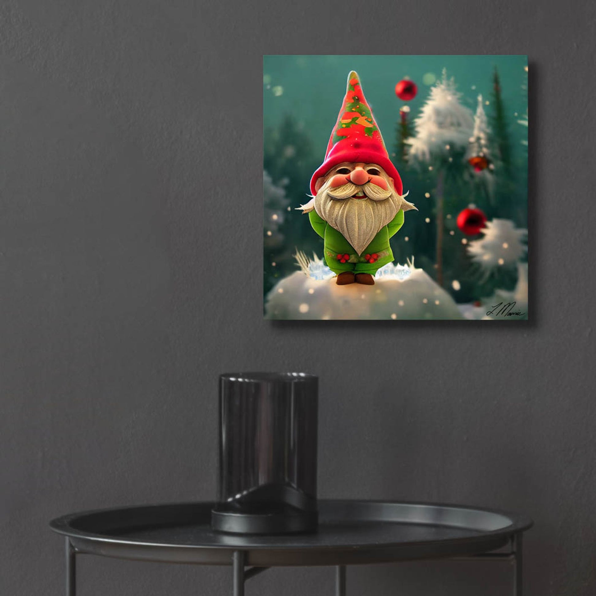 Epic Art 'Happy Christmas Gnome' by Tanya Mavric, Acrylic Glass Wall Art,12x12