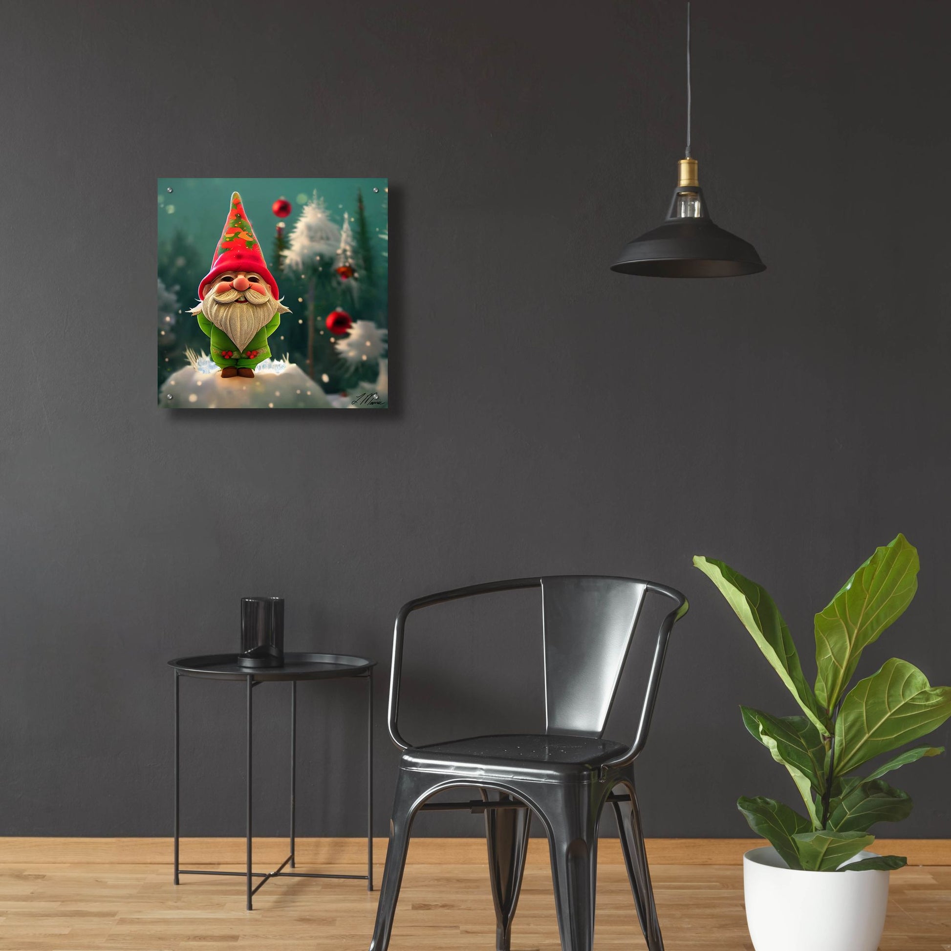 Epic Art 'Happy Christmas Gnome' by Tanya Mavric, Acrylic Glass Wall Art,24x24