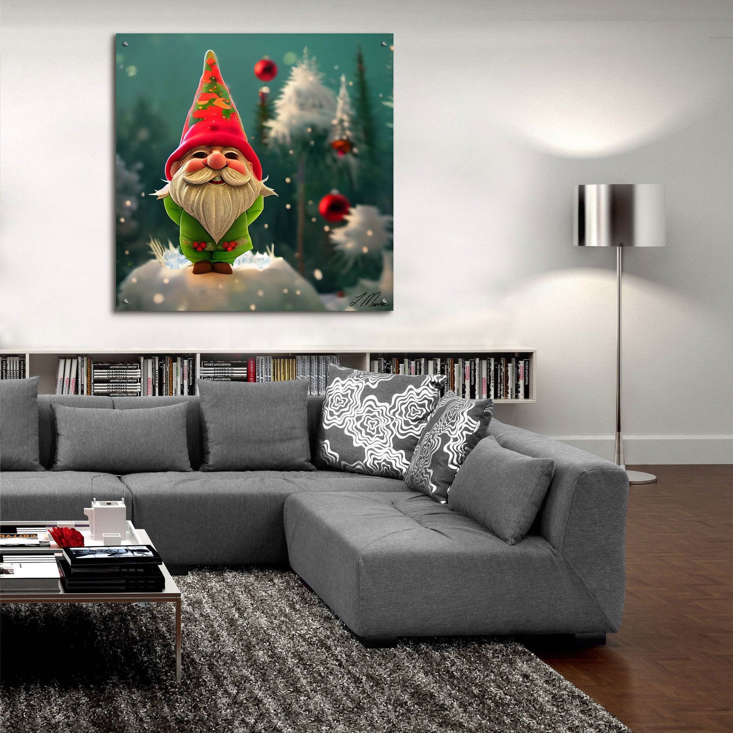 Epic Art 'Happy Christmas Gnome' by Tanya Mavric, Acrylic Glass Wall Art,36x36