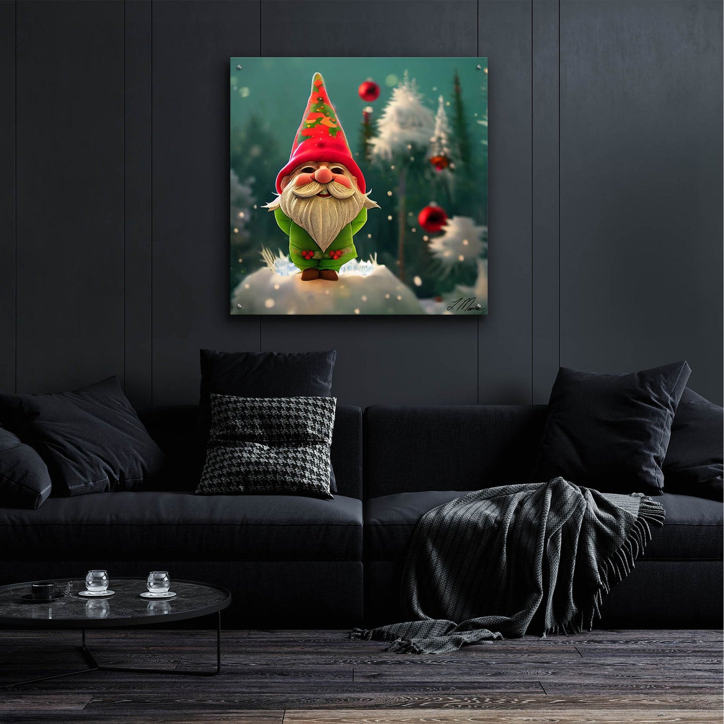 Epic Art 'Happy Christmas Gnome' by Tanya Mavric, Acrylic Glass Wall Art,36x36