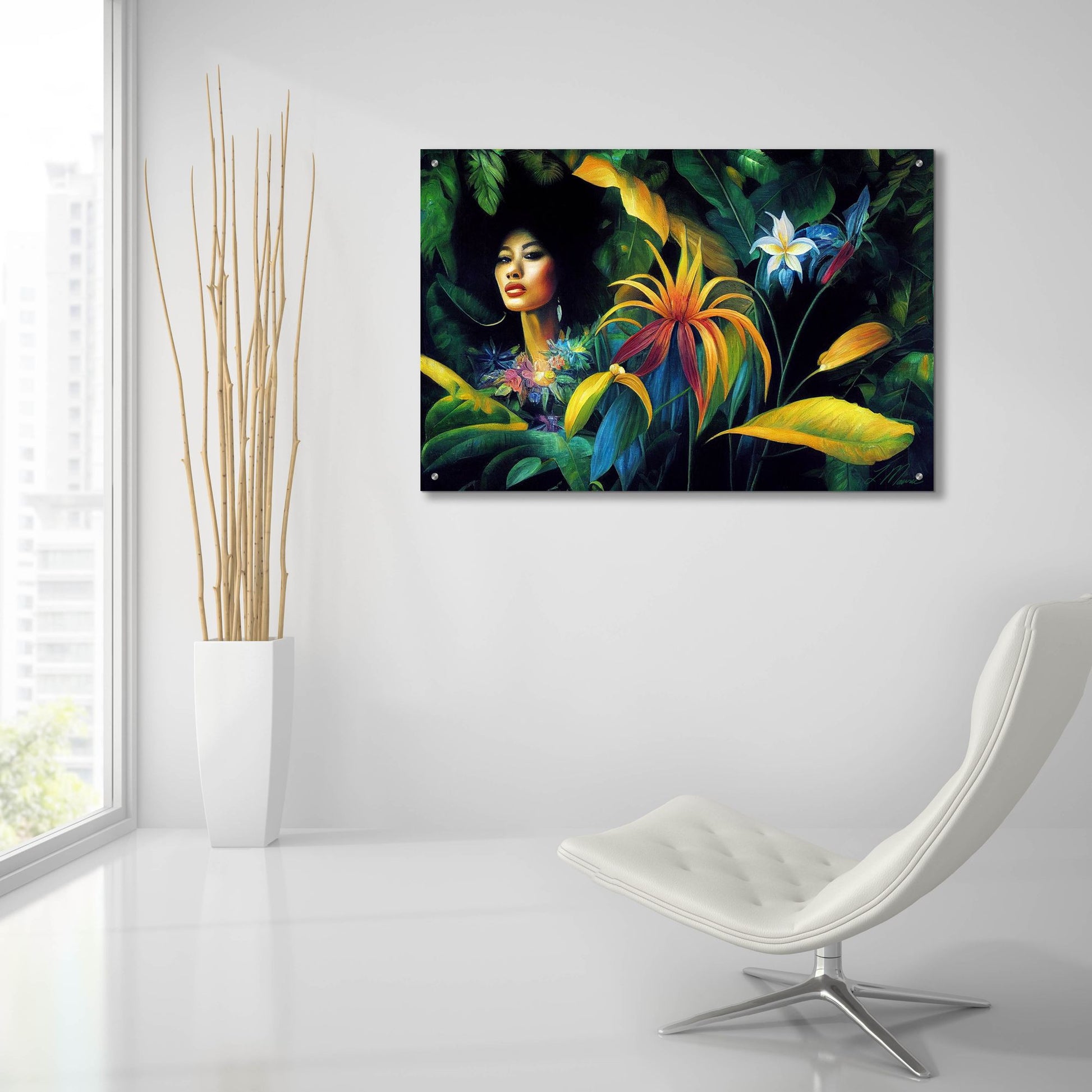 Epic Art 'In the Jungle Original' by Tanya Mavric, Acrylic Glass Wall Art,36x24