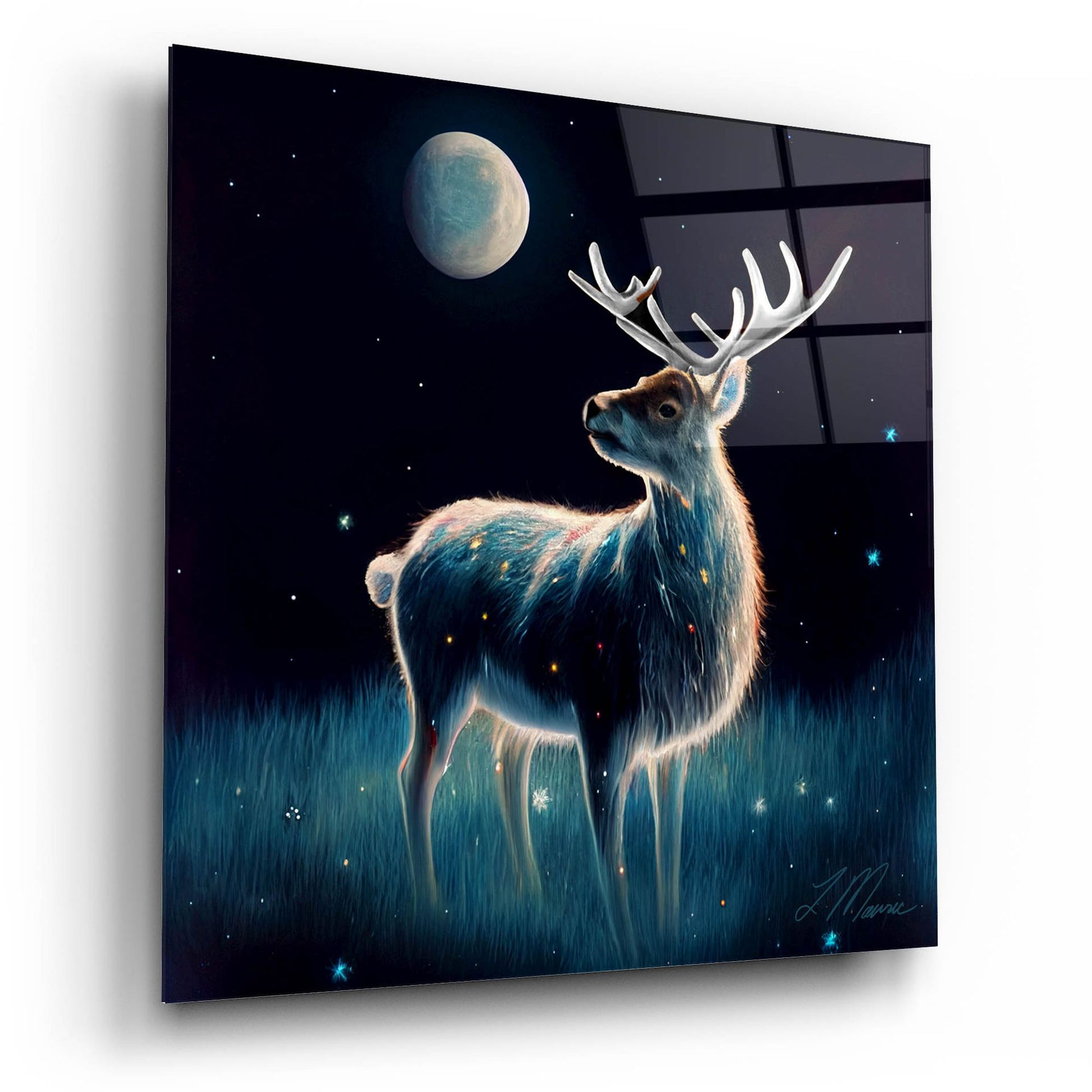 Epic Art 'Lost Reindeer' by Tanya Mavric, Acrylic Glass Wall Art,12x12