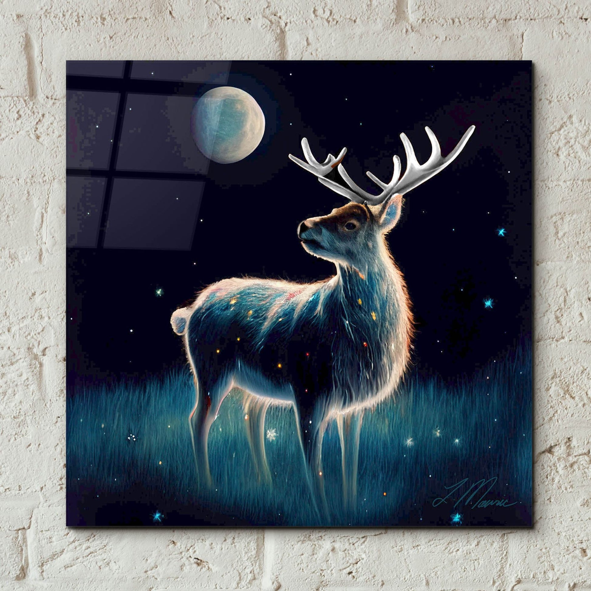 Epic Art 'Lost Reindeer' by Tanya Mavric, Acrylic Glass Wall Art,12x12