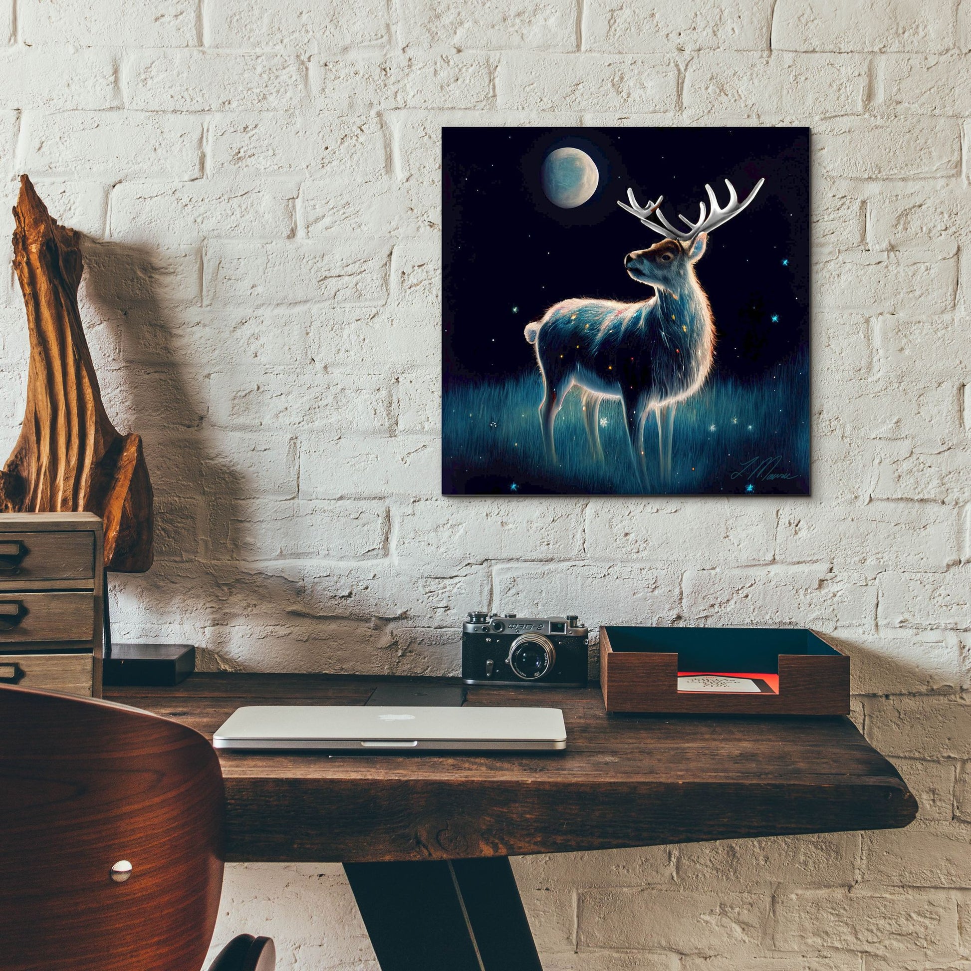 Epic Art 'Lost Reindeer' by Tanya Mavric, Acrylic Glass Wall Art,12x12