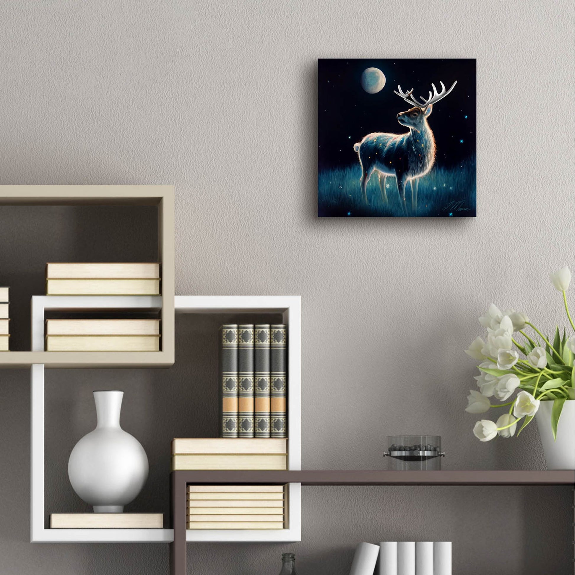 Epic Art 'Lost Reindeer' by Tanya Mavric, Acrylic Glass Wall Art,12x12