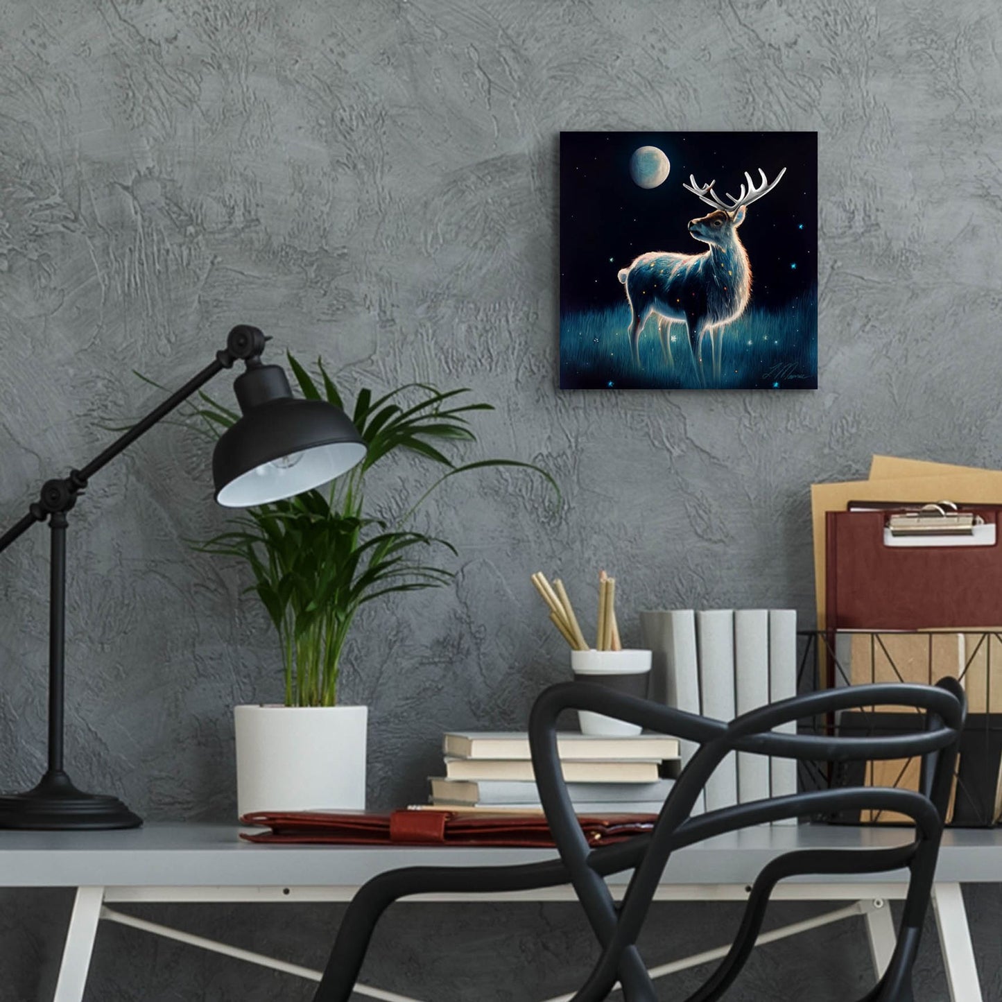 Epic Art 'Lost Reindeer' by Tanya Mavric, Acrylic Glass Wall Art,12x12