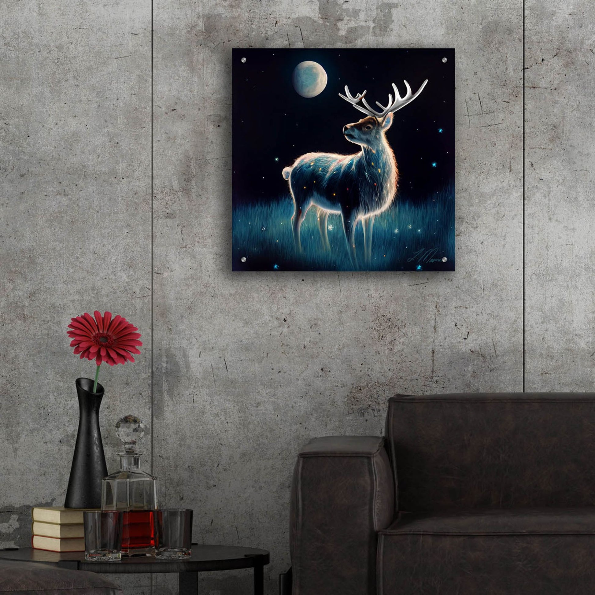 Epic Art 'Lost Reindeer' by Tanya Mavric, Acrylic Glass Wall Art,24x24