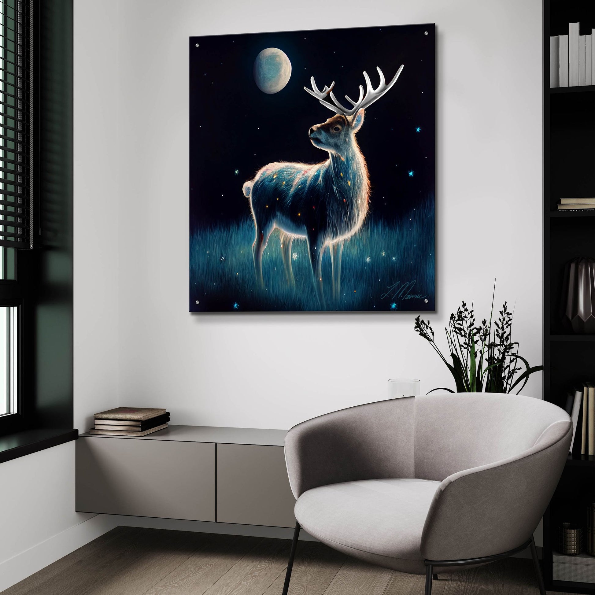 Epic Art 'Lost Reindeer' by Tanya Mavric, Acrylic Glass Wall Art,36x36