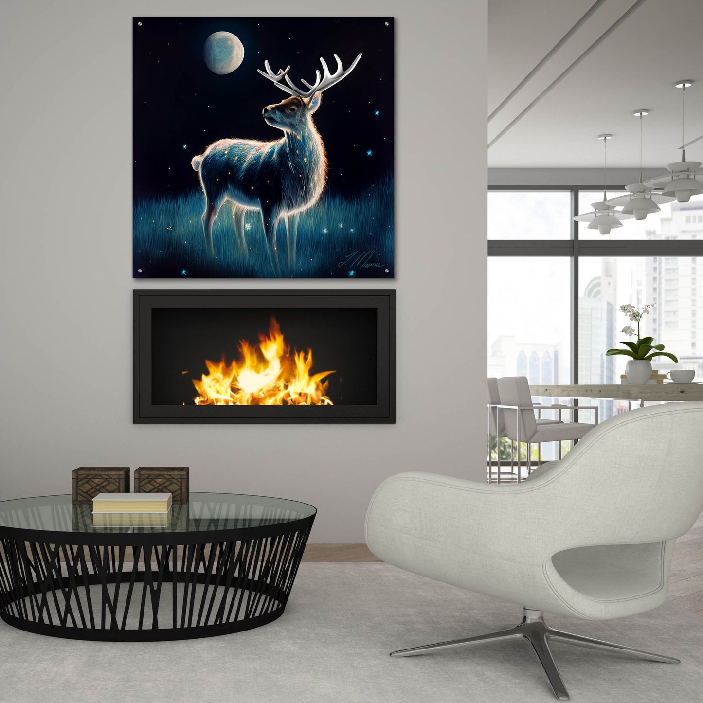 Epic Art 'Lost Reindeer' by Tanya Mavric, Acrylic Glass Wall Art,36x36