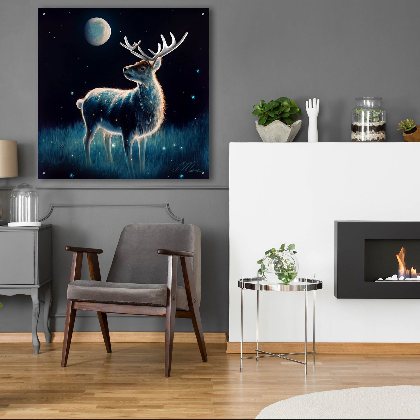 Epic Art 'Lost Reindeer' by Tanya Mavric, Acrylic Glass Wall Art,36x36