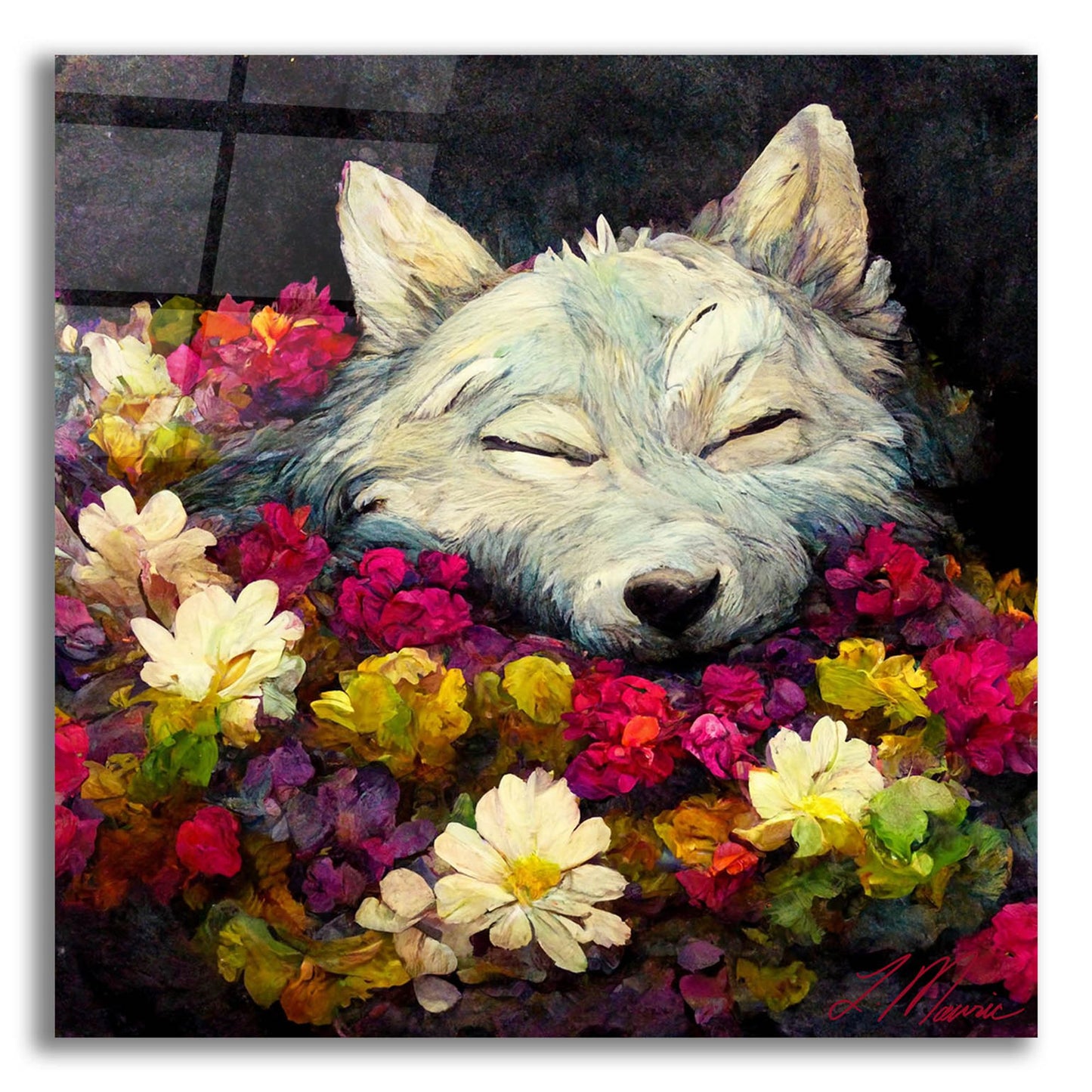 Epic Art 'Sleeping Wolf' by Tanya Mavric, Acrylic Glass Wall Art