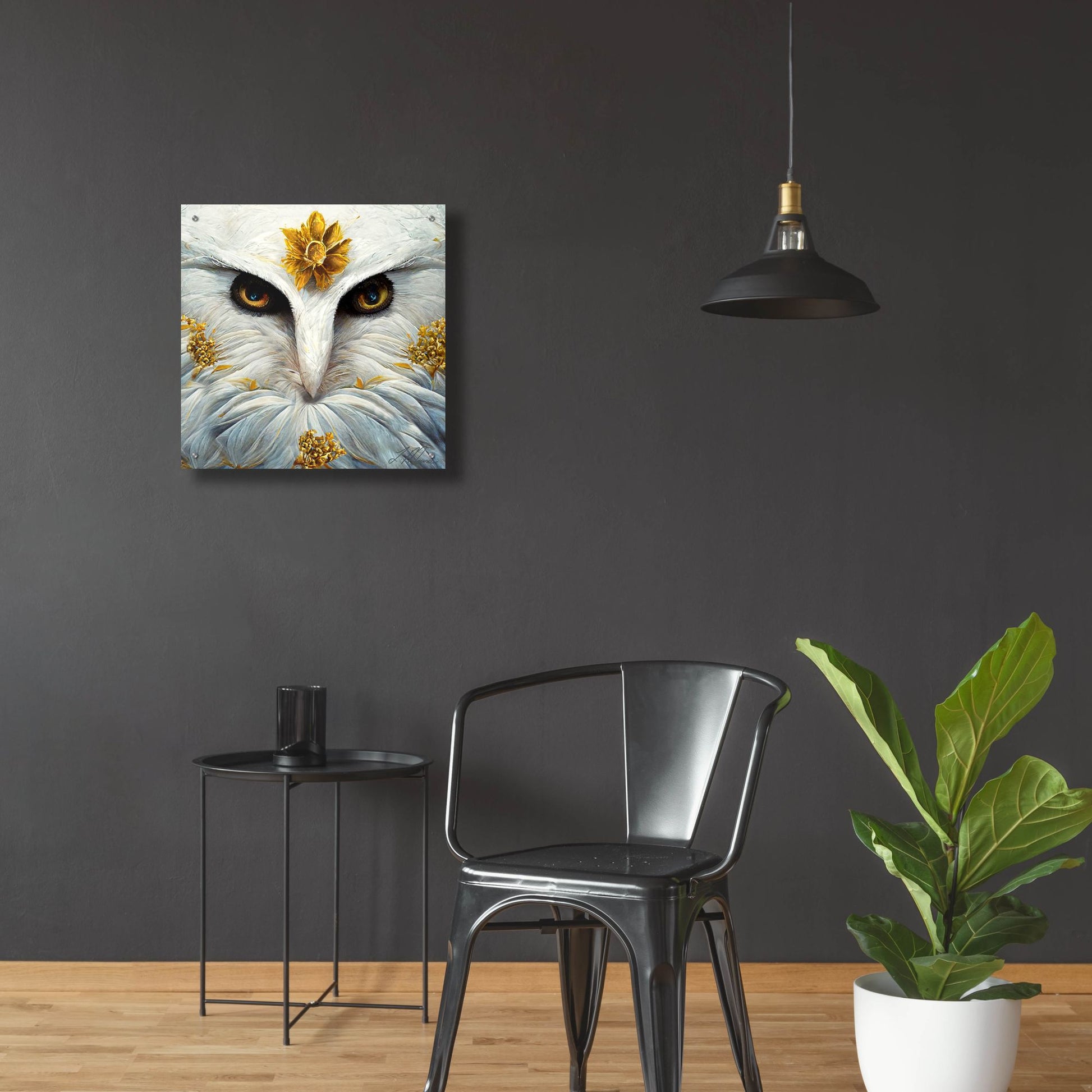 Epic Art 'Snowy White Owl ' by Tanya Mavric, Acrylic Glass Wall Art,24x24