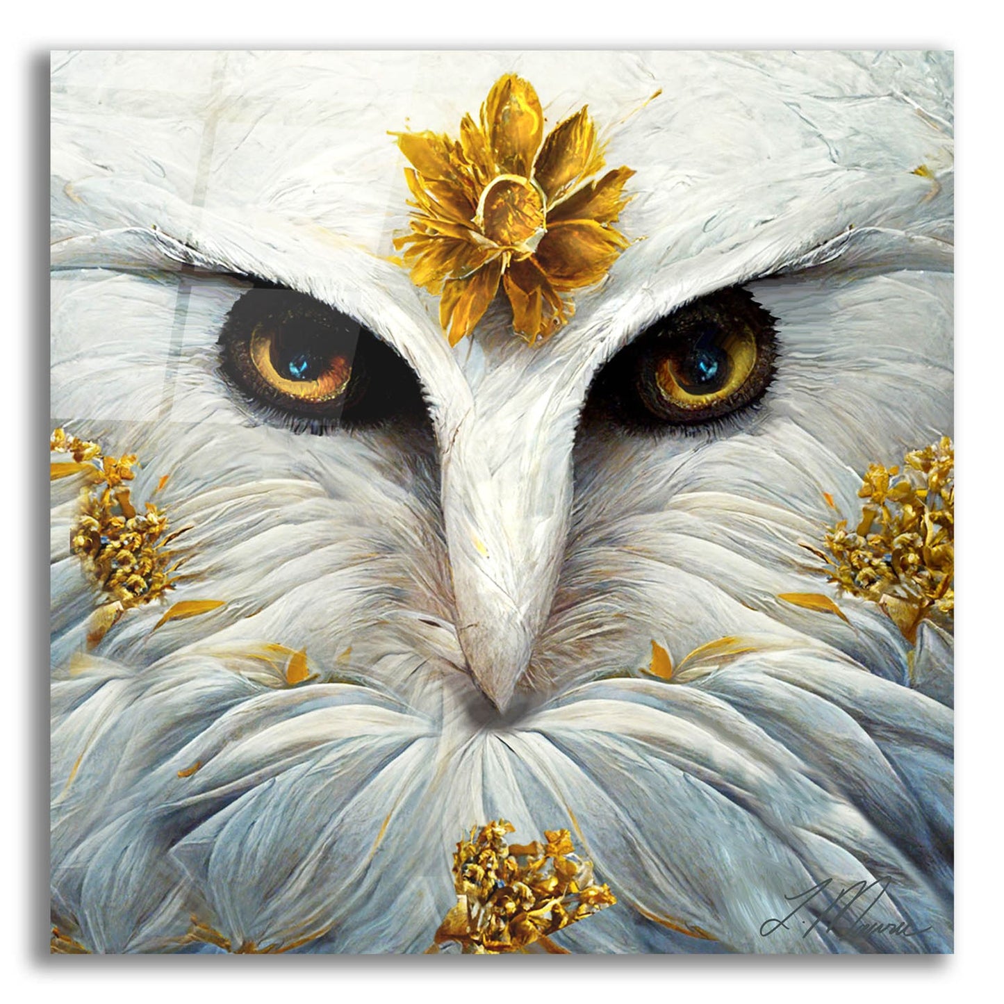 Epic Art 'Snowy White Owl ' by Tanya Mavric, Acrylic Glass Wall Art