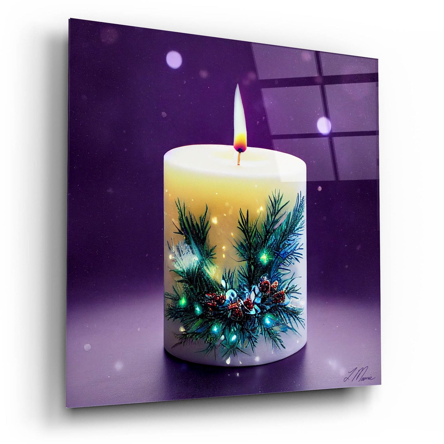 Epic Art 'Christmas Candle 3' by Tanya Mavric, Acrylic Glass Wall Art,12x12