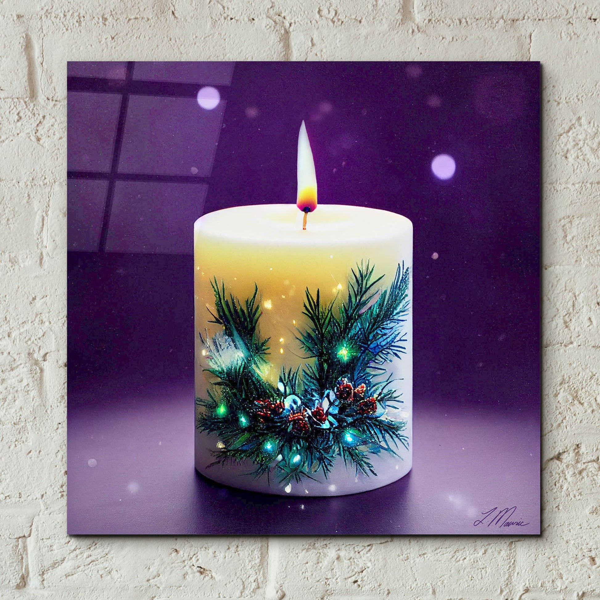 Epic Art 'Christmas Candle 3' by Tanya Mavric, Acrylic Glass Wall Art,12x12