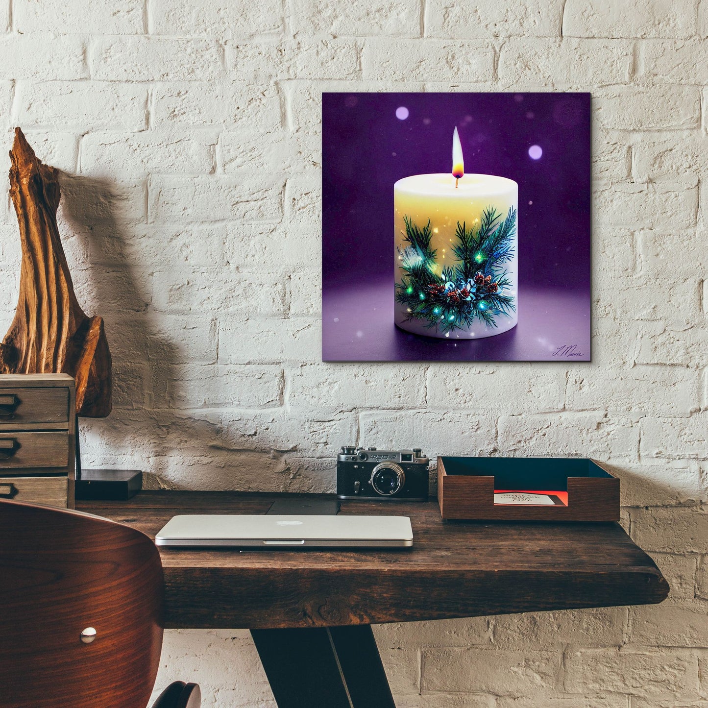 Epic Art 'Christmas Candle 3' by Tanya Mavric, Acrylic Glass Wall Art,12x12