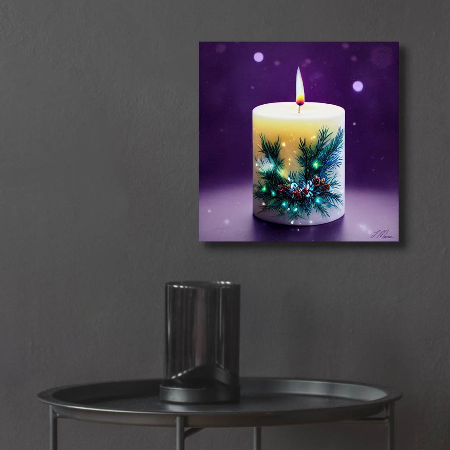 Epic Art 'Christmas Candle 3' by Tanya Mavric, Acrylic Glass Wall Art,12x12