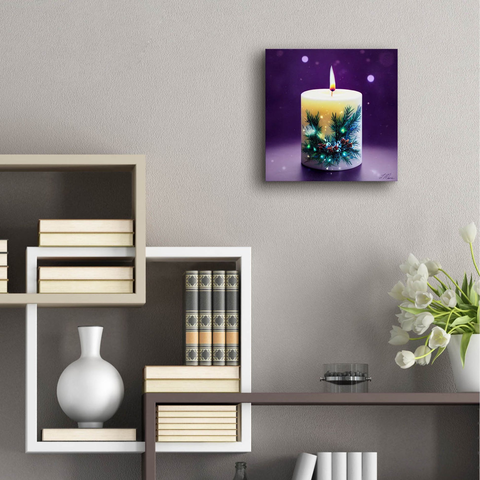 Epic Art 'Christmas Candle 3' by Tanya Mavric, Acrylic Glass Wall Art,12x12