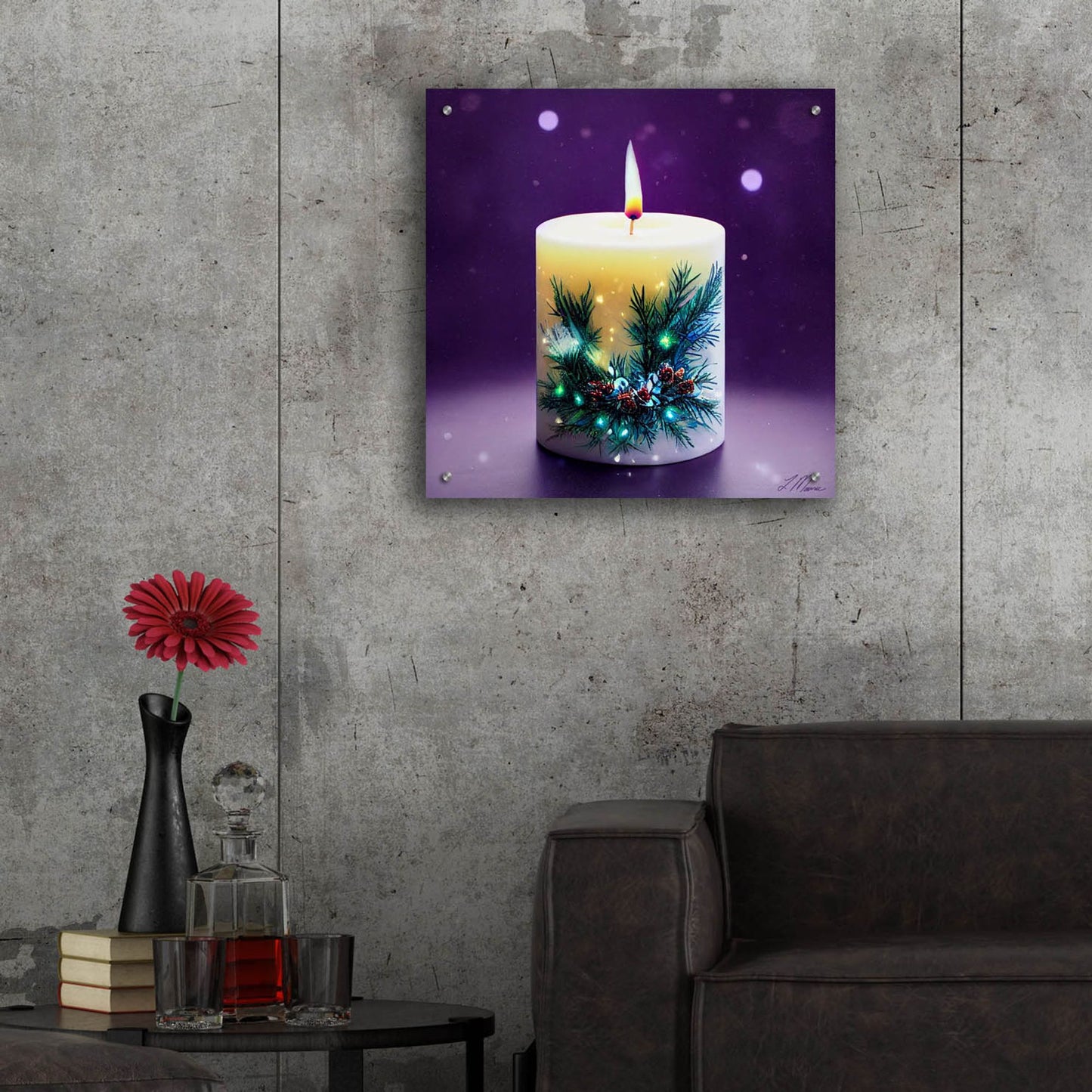 Epic Art 'Christmas Candle 3' by Tanya Mavric, Acrylic Glass Wall Art,24x24