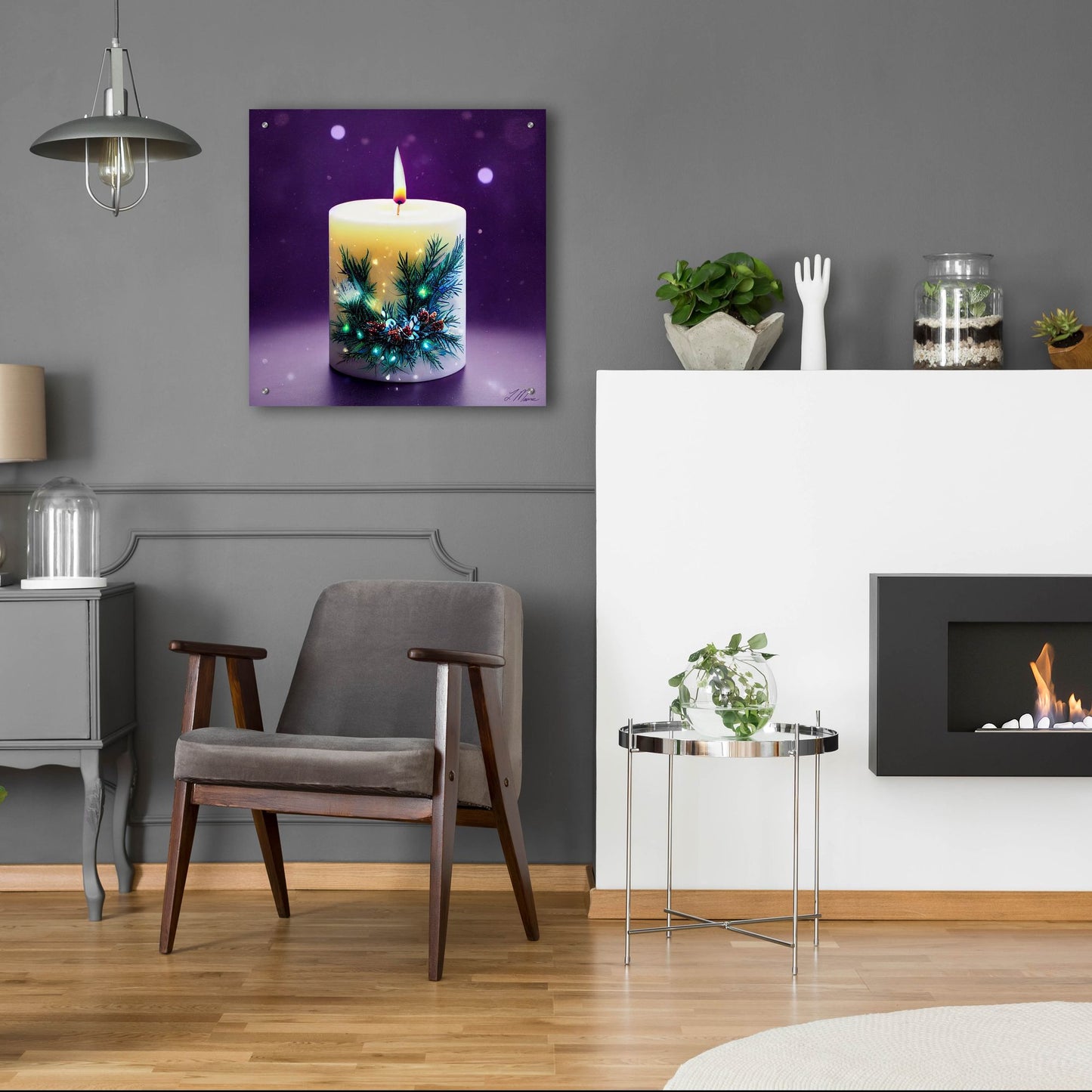 Epic Art 'Christmas Candle 3' by Tanya Mavric, Acrylic Glass Wall Art,24x24