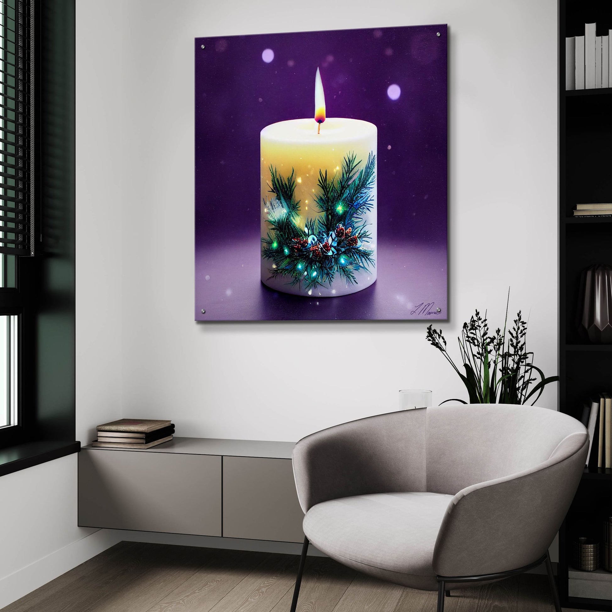 Epic Art 'Christmas Candle 3' by Tanya Mavric, Acrylic Glass Wall Art,36x36