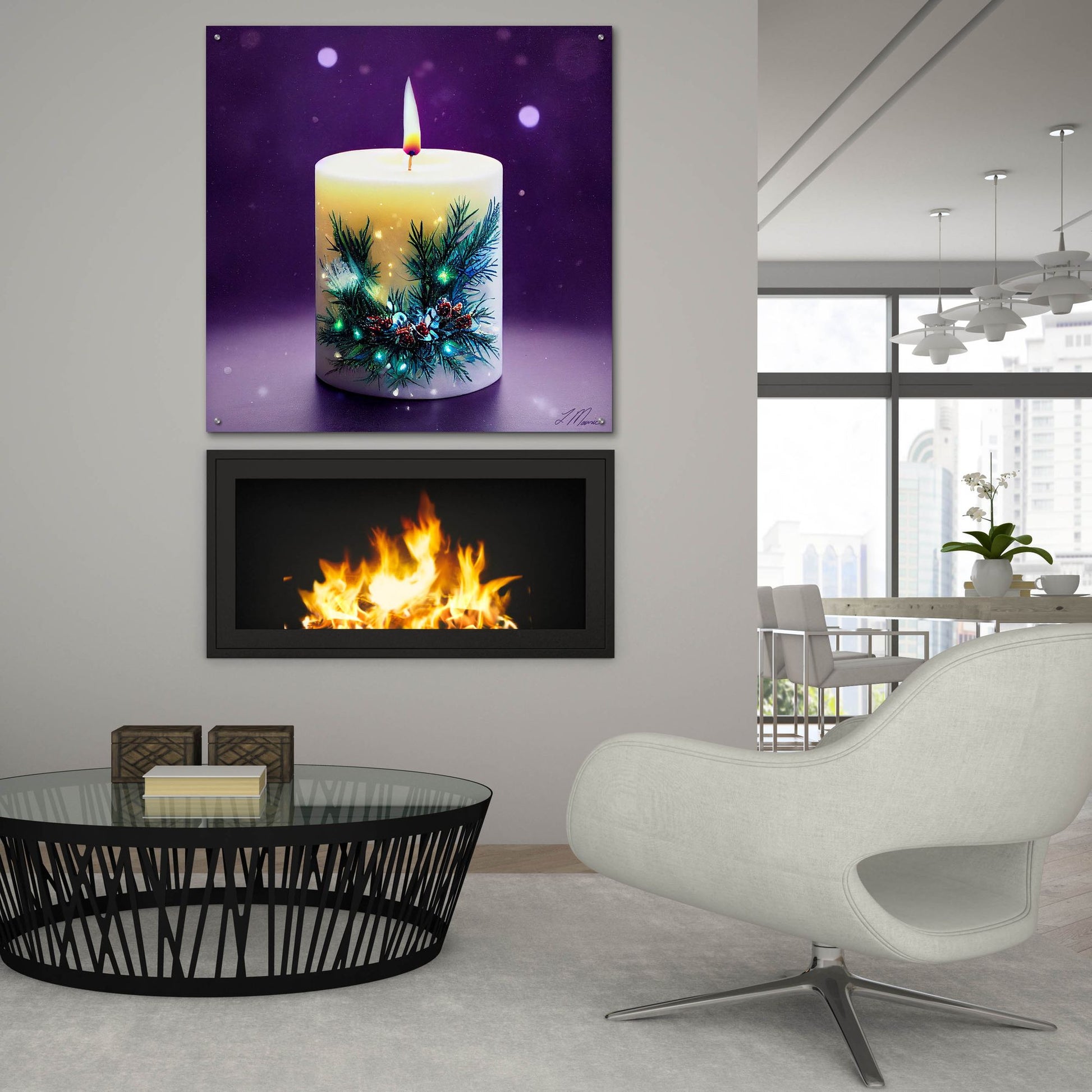 Epic Art 'Christmas Candle 3' by Tanya Mavric, Acrylic Glass Wall Art,36x36