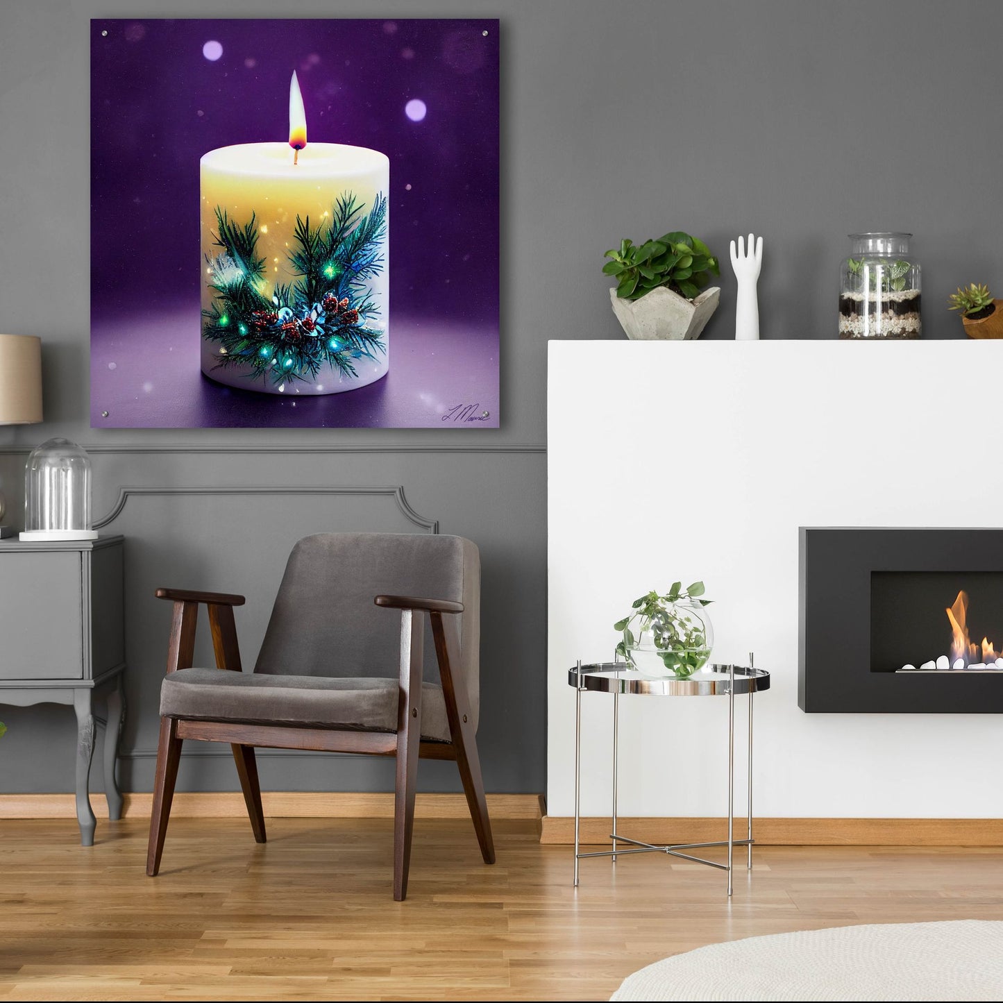 Epic Art 'Christmas Candle 3' by Tanya Mavric, Acrylic Glass Wall Art,36x36