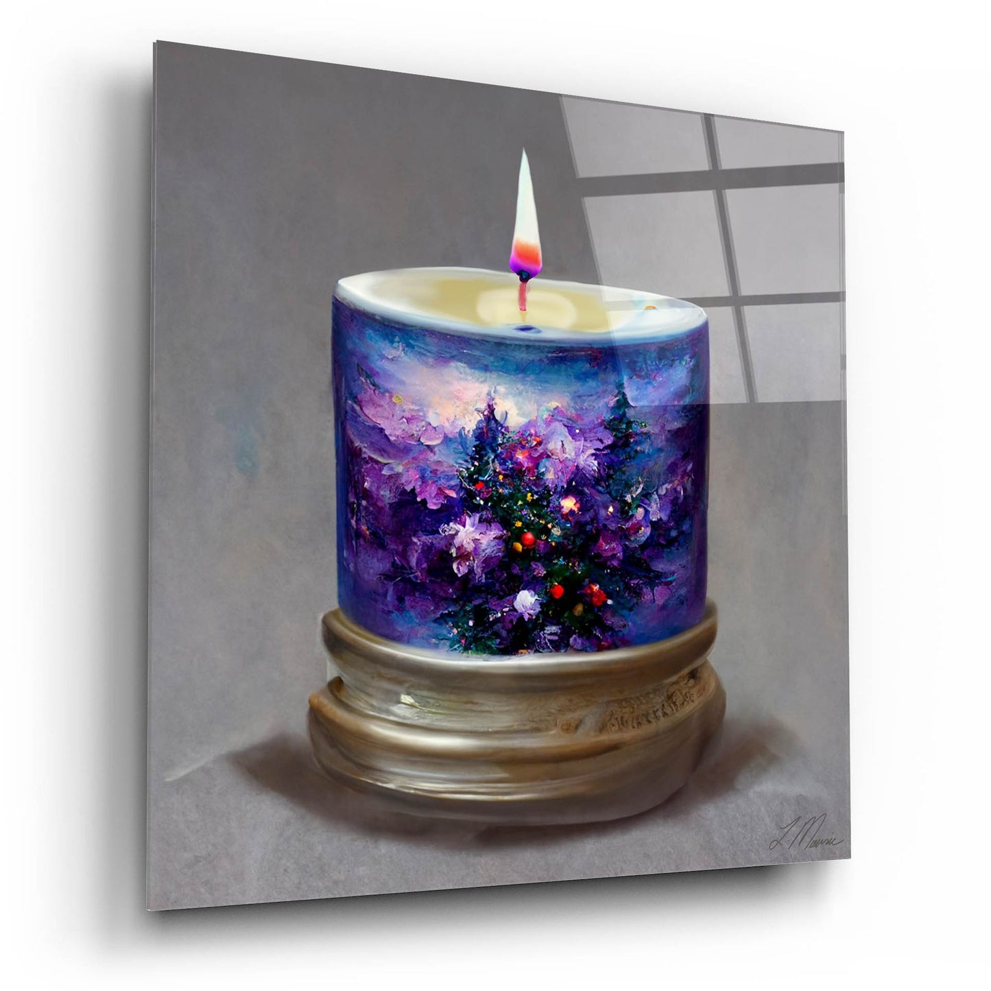 Epic Art 'Christmas Candle 7' by Tanya Mavric, Acrylic Glass Wall Art,12x12