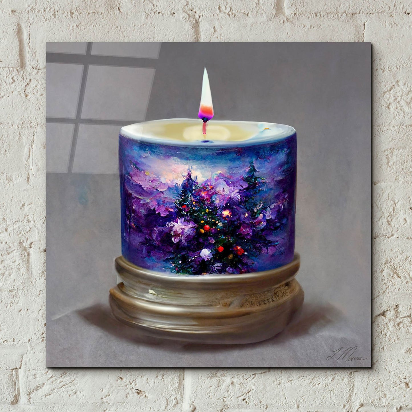 Epic Art 'Christmas Candle 7' by Tanya Mavric, Acrylic Glass Wall Art,12x12