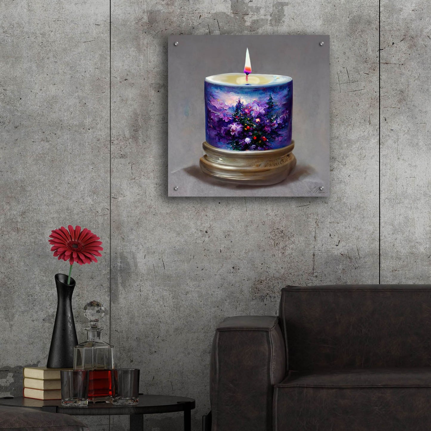 Epic Art 'Christmas Candle 7' by Tanya Mavric, Acrylic Glass Wall Art,24x24