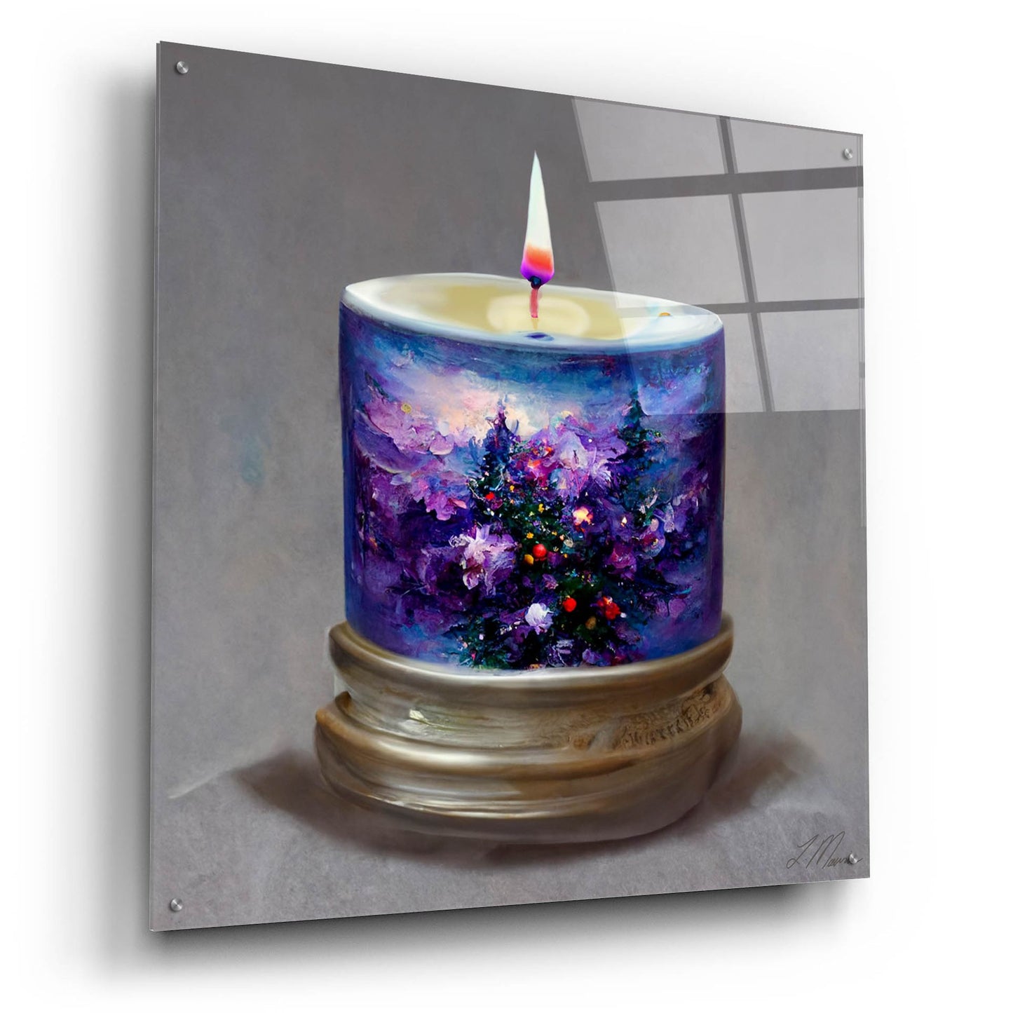 Epic Art 'Christmas Candle 7' by Tanya Mavric, Acrylic Glass Wall Art,36x36