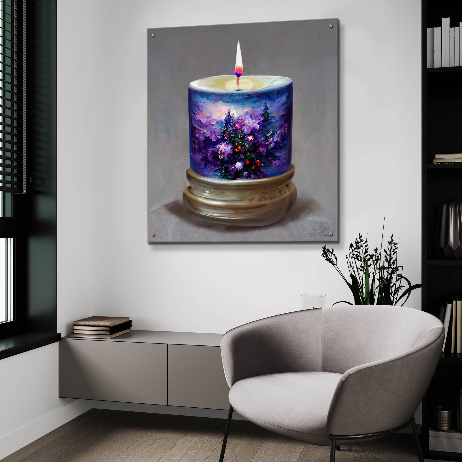 Epic Art 'Christmas Candle 7' by Tanya Mavric, Acrylic Glass Wall Art,36x36