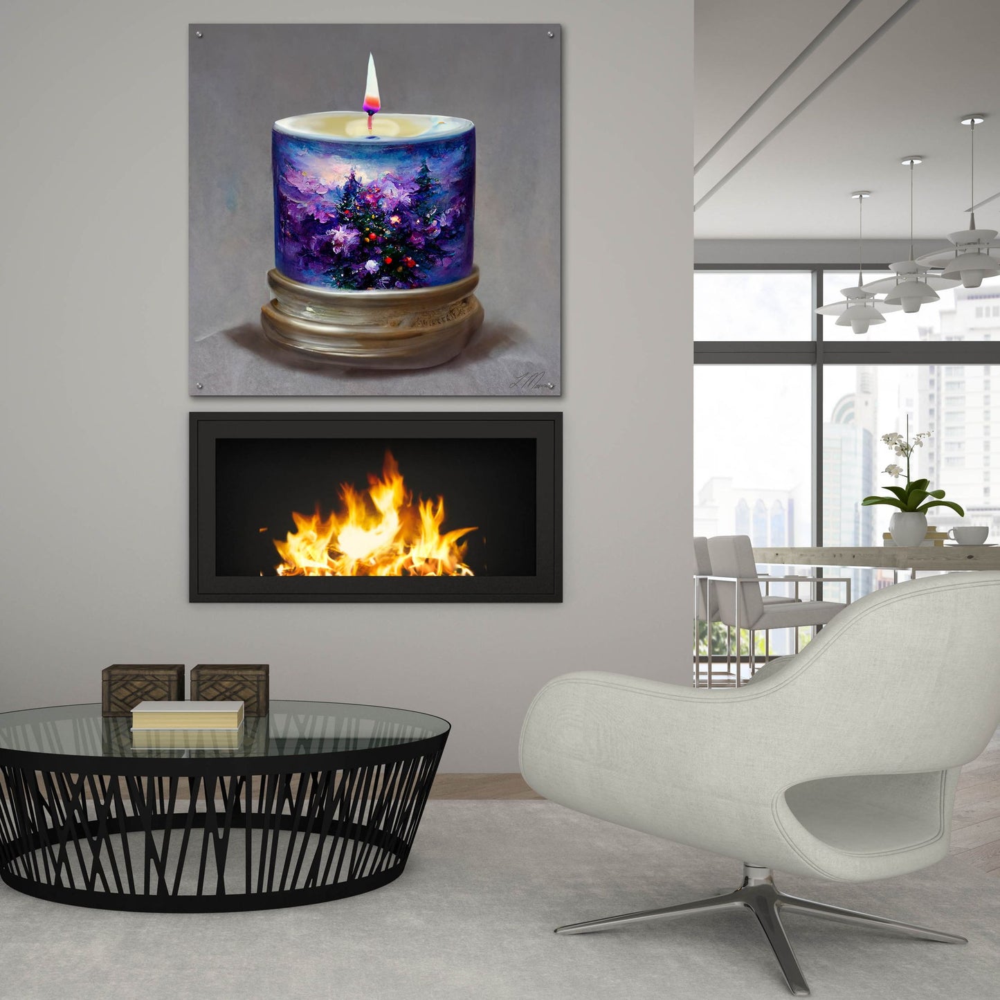 Epic Art 'Christmas Candle 7' by Tanya Mavric, Acrylic Glass Wall Art,36x36