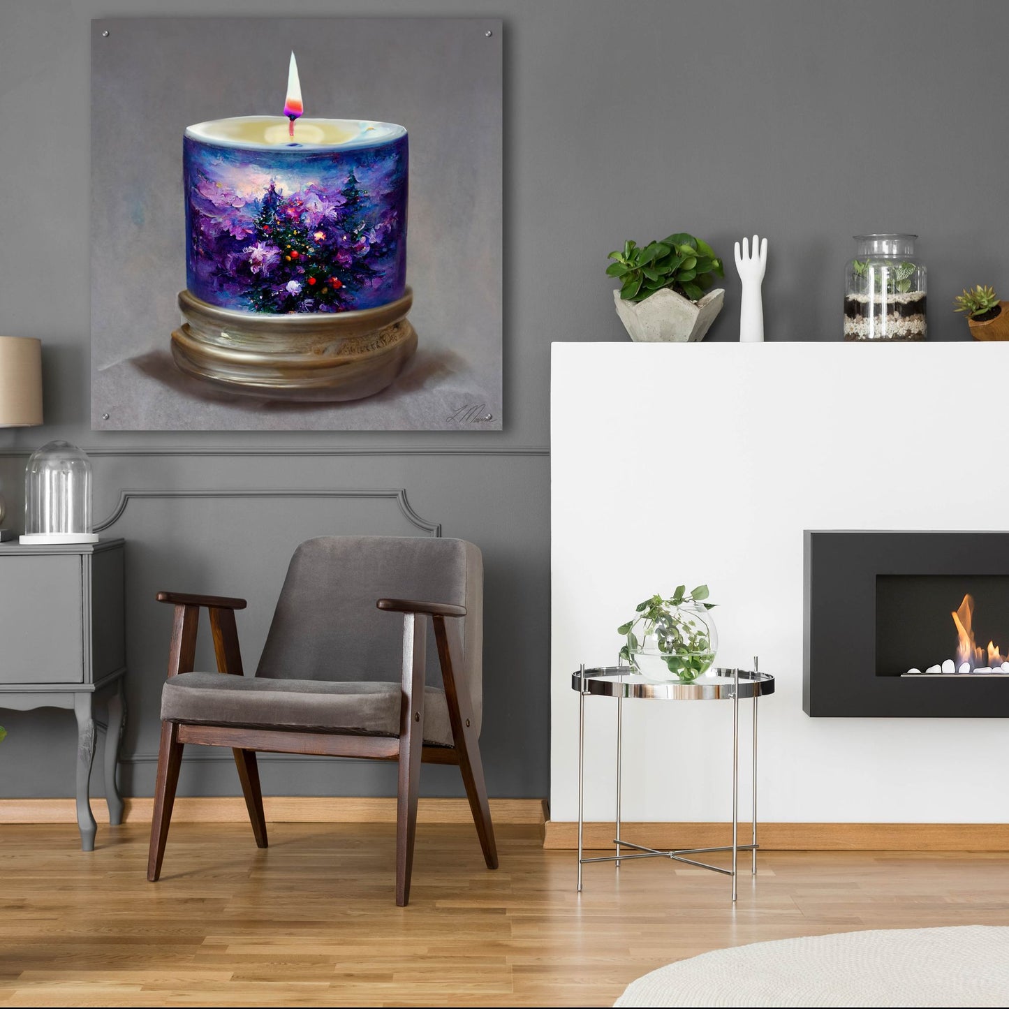 Epic Art 'Christmas Candle 7' by Tanya Mavric, Acrylic Glass Wall Art,36x36