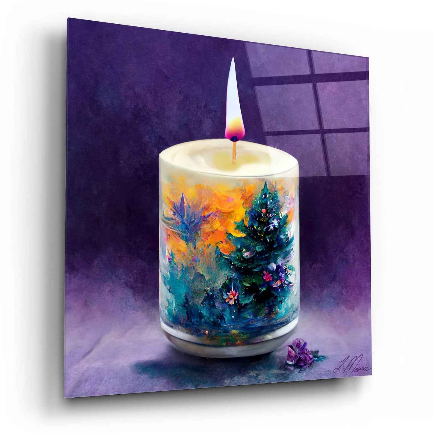 Epic Art 'Christmas Candle' by Tanya Mavric, Acrylic Glass Wall Art,12x12