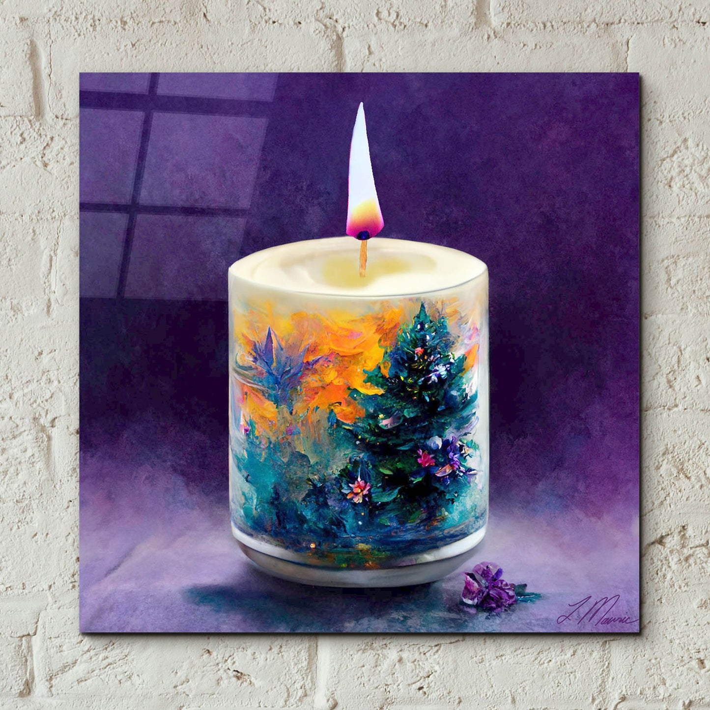 Epic Art 'Christmas Candle' by Tanya Mavric, Acrylic Glass Wall Art,12x12