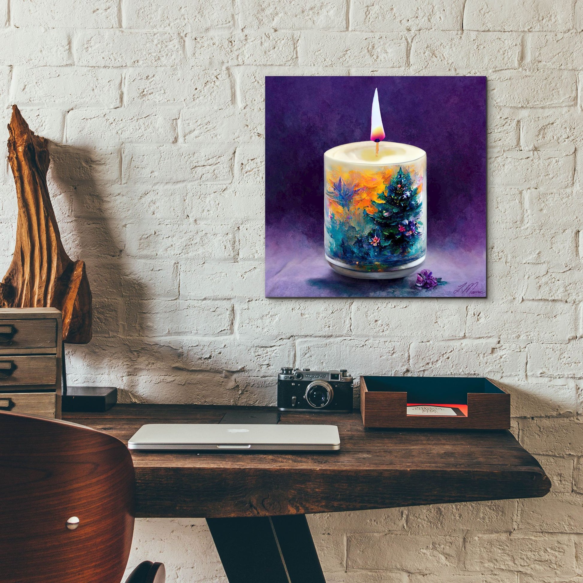 Epic Art 'Christmas Candle' by Tanya Mavric, Acrylic Glass Wall Art,12x12