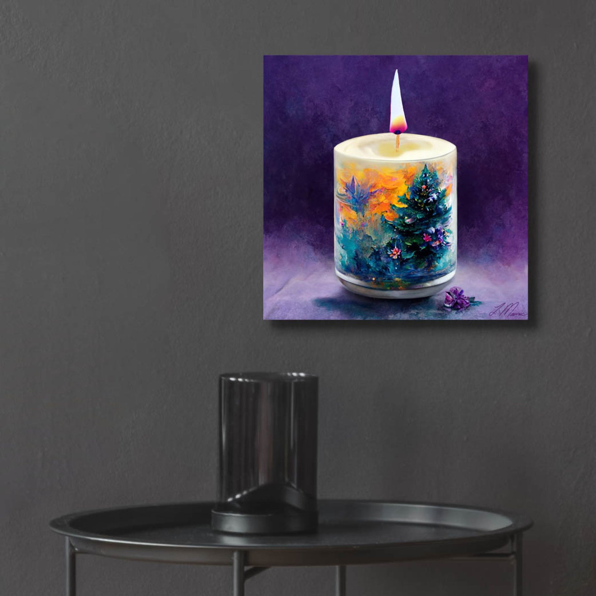 Epic Art 'Christmas Candle' by Tanya Mavric, Acrylic Glass Wall Art,12x12