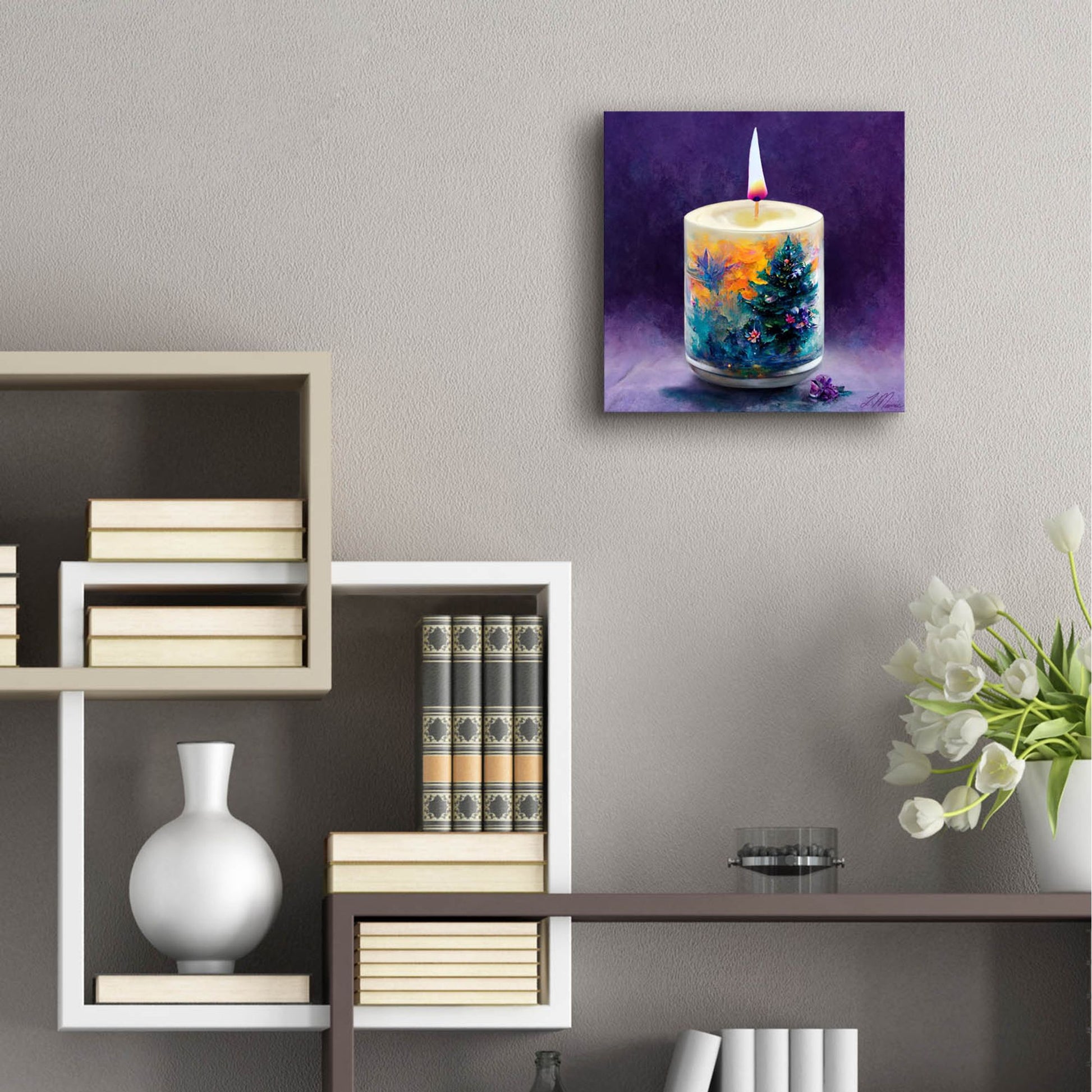 Epic Art 'Christmas Candle' by Tanya Mavric, Acrylic Glass Wall Art,12x12