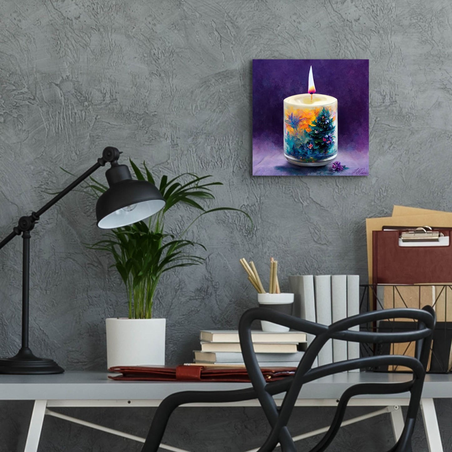 Epic Art 'Christmas Candle' by Tanya Mavric, Acrylic Glass Wall Art,12x12