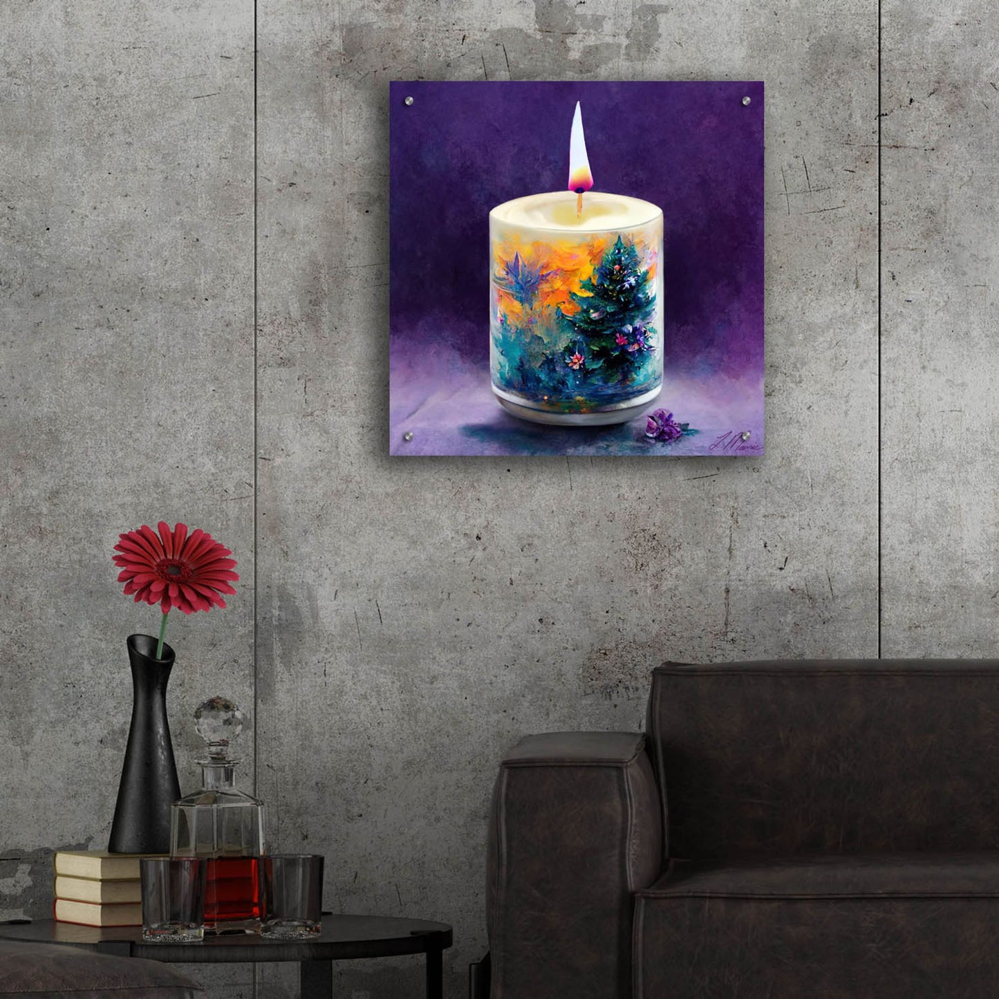 Epic Art 'Christmas Candle' by Tanya Mavric, Acrylic Glass Wall Art,24x24