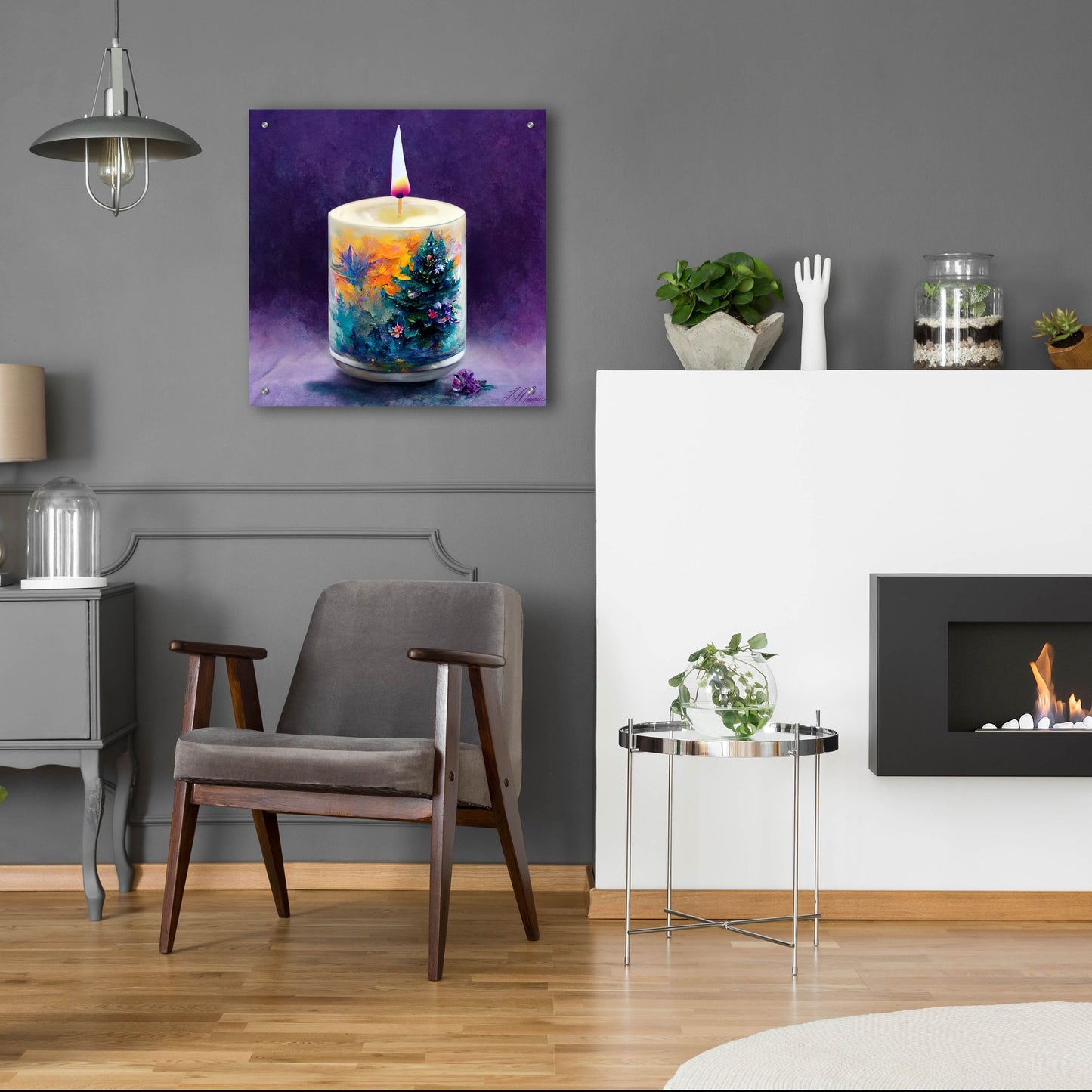 Epic Art 'Christmas Candle' by Tanya Mavric, Acrylic Glass Wall Art,24x24