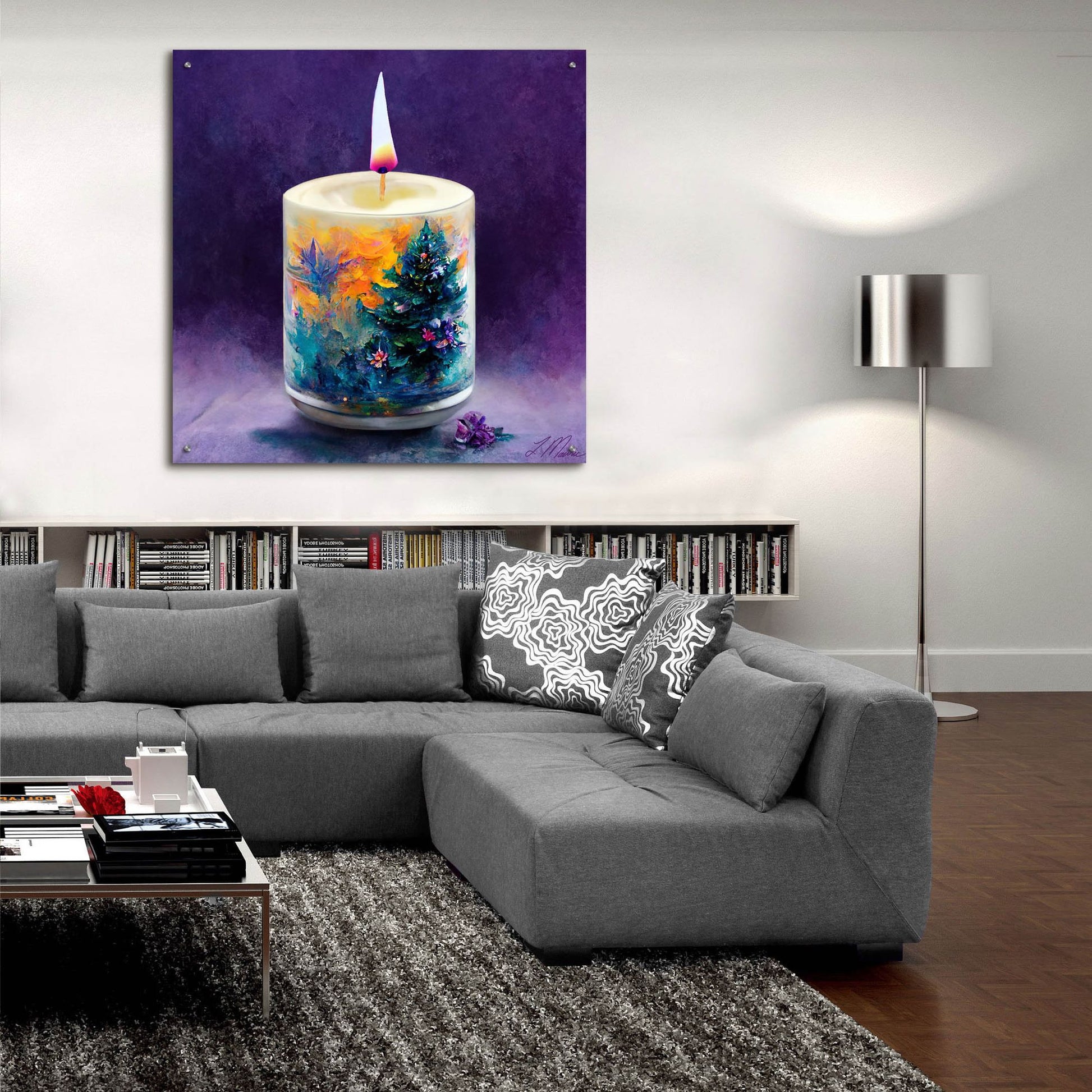 Epic Art 'Christmas Candle' by Tanya Mavric, Acrylic Glass Wall Art,36x36