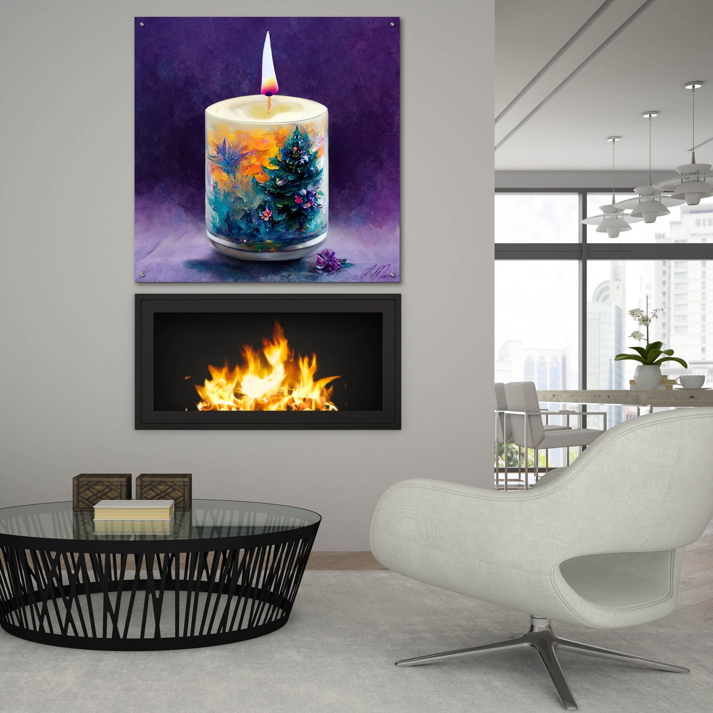 Epic Art 'Christmas Candle' by Tanya Mavric, Acrylic Glass Wall Art,36x36